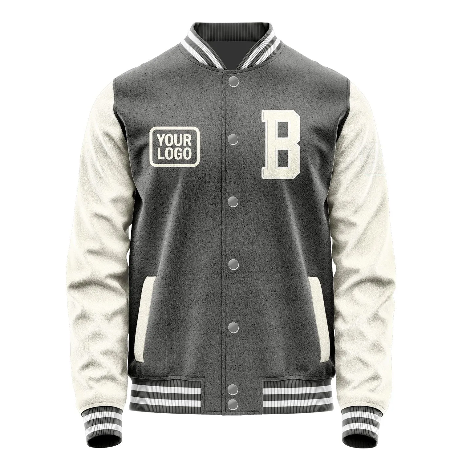 Custom Dark Grey Cream Jacket sold by Tailorly product image thumbnail 2
