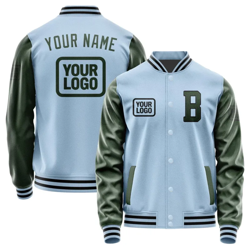 Custom Light Blue Dark Green Jacket sold by Tailorly