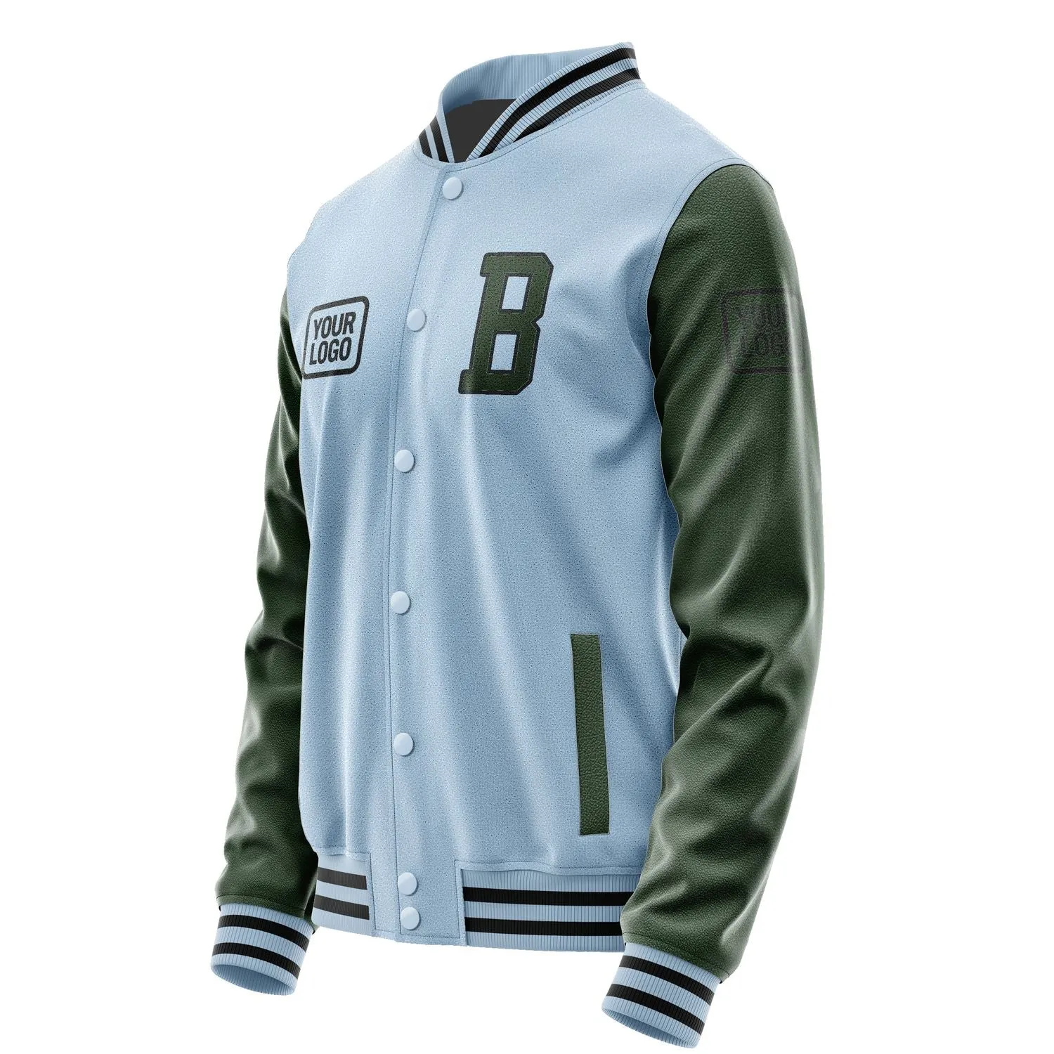 Custom Light Blue Dark Green Jacket sold by Tailorly product image thumbnail 3