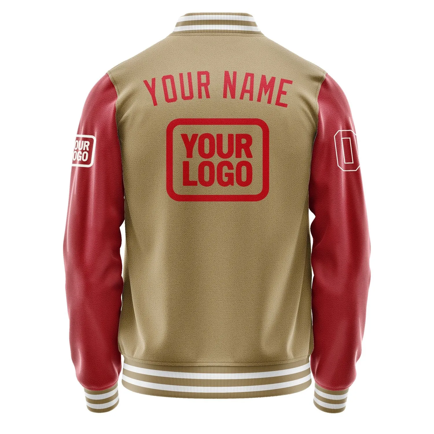 Custom Light Khaki Red Jacket sold by Tailorly product image thumbnail 4