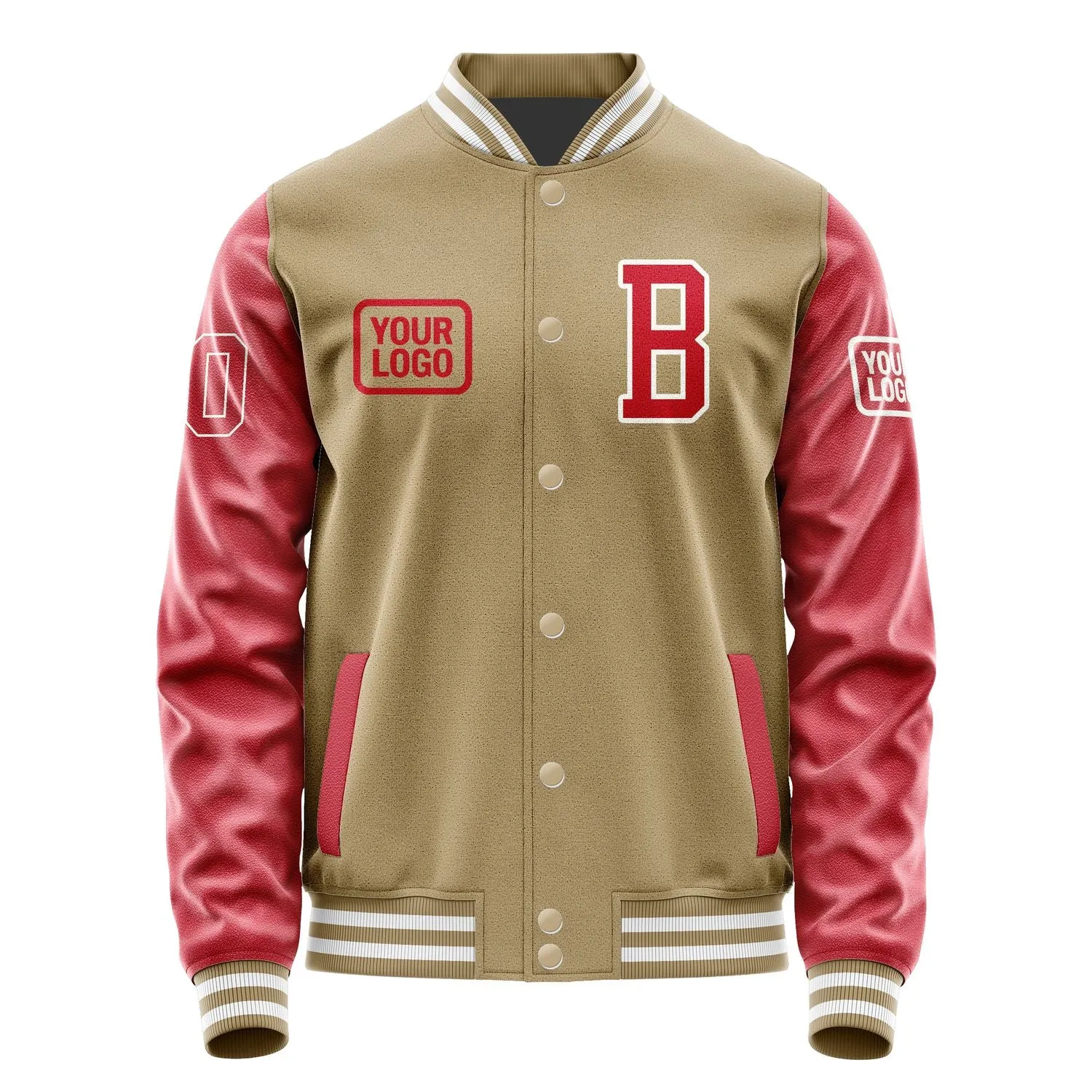 Custom Light Khaki Red Jacket sold by Tailorly product image thumbnail 2