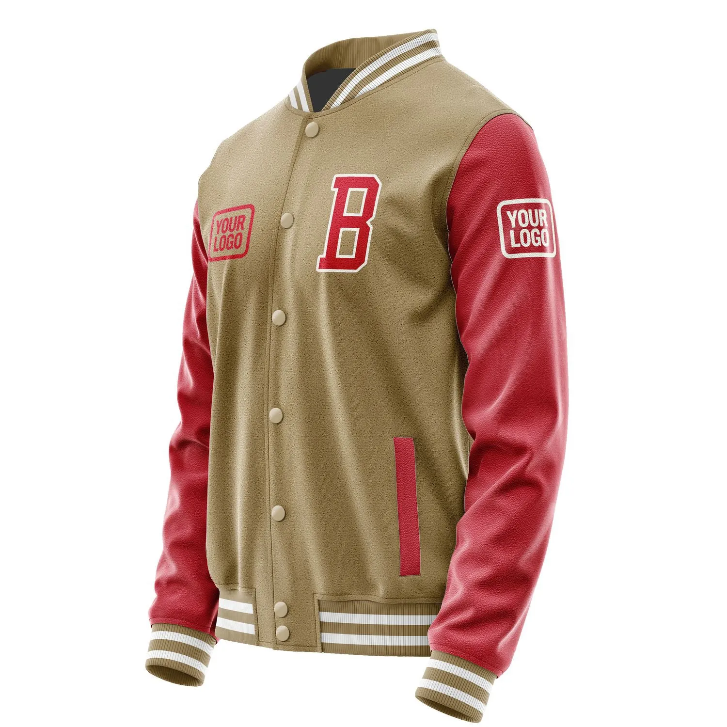 Custom Light Khaki Red Jacket sold by Tailorly product image thumbnail 3