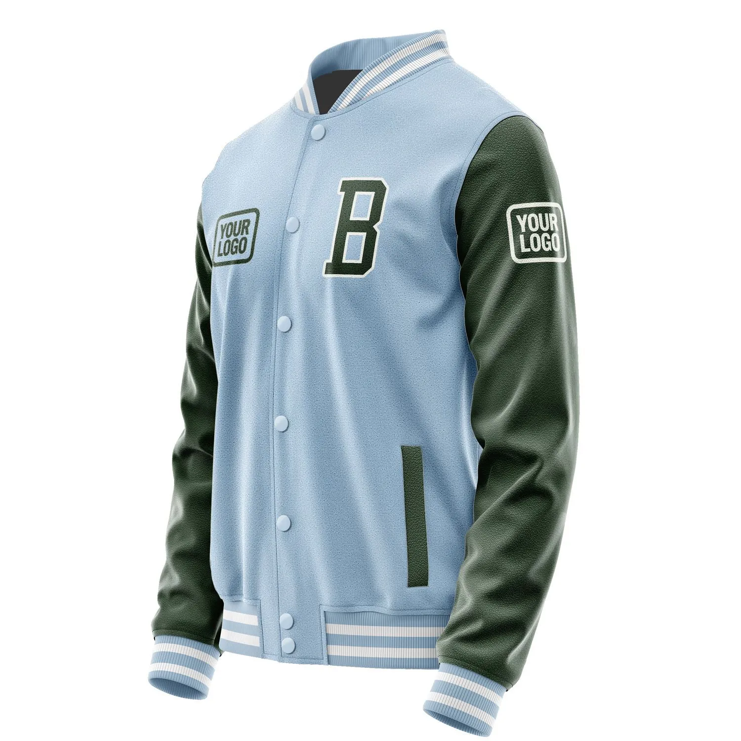 Custom Light Blue Dark Green Jacket sold by Tailorly product image thumbnail 3