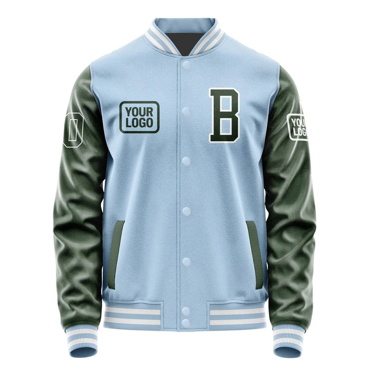 Custom Light Blue Dark Green Jacket sold by Tailorly product image thumbnail 2