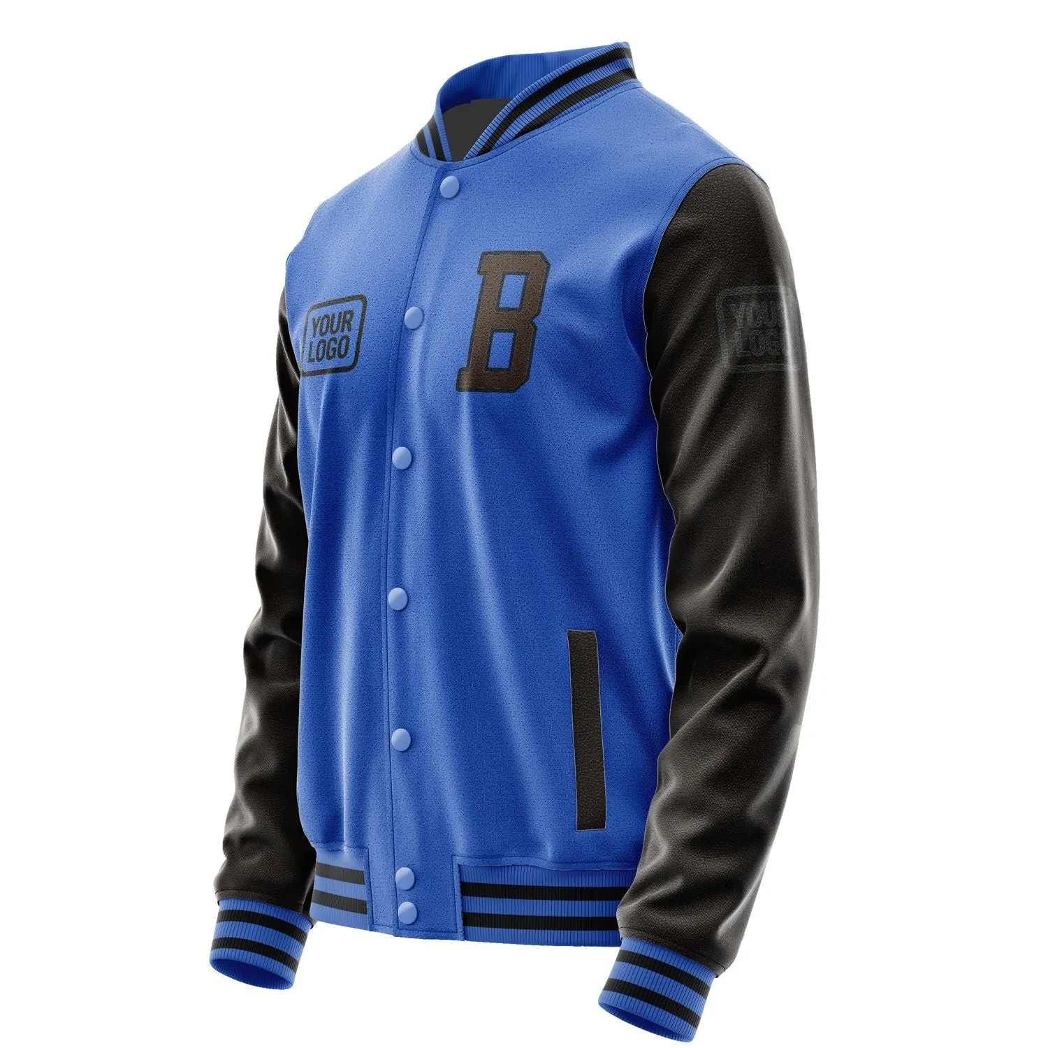 Custom Sky Blue Brown Jacket sold by Tailorly product image thumbnail 3