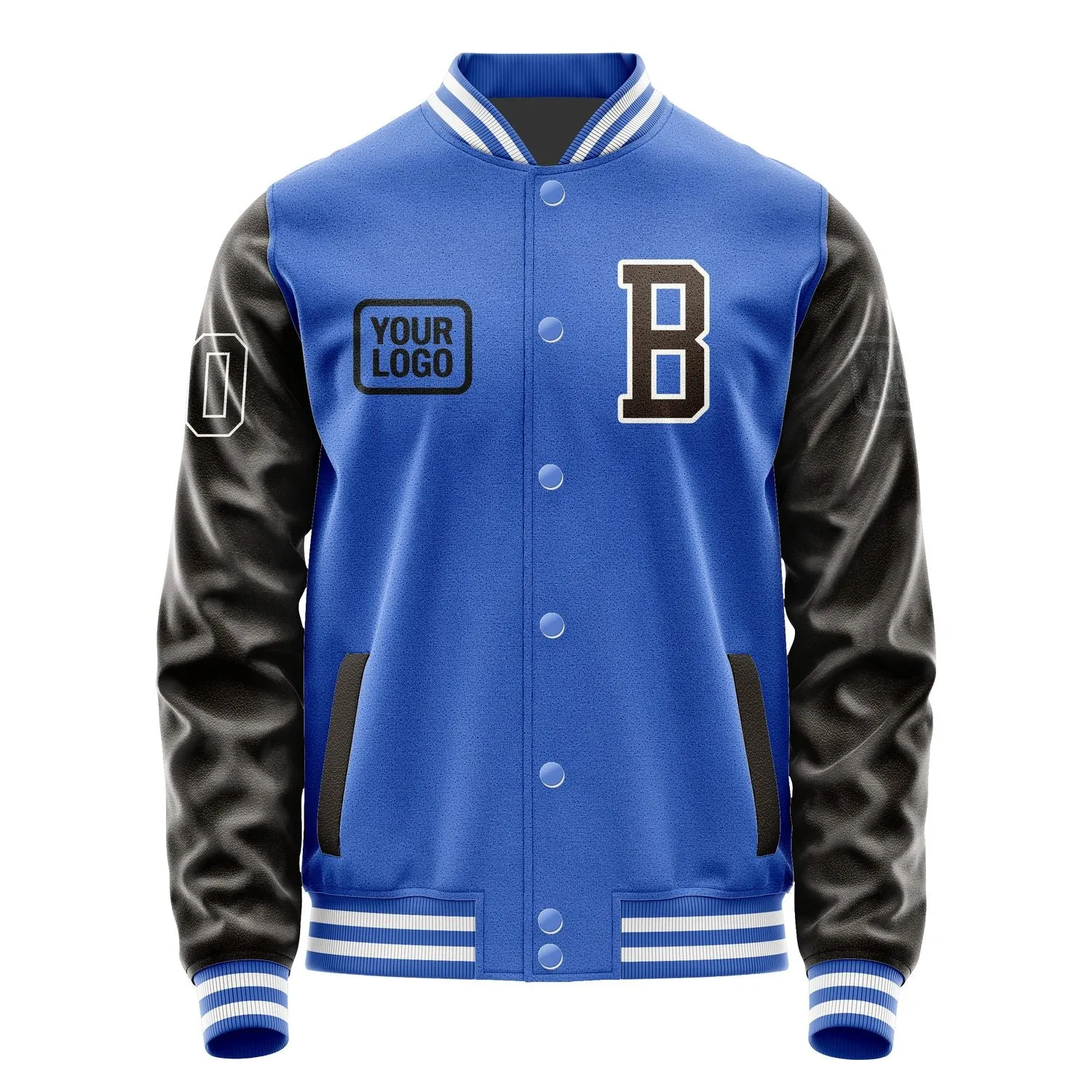 Custom Sky Blue Brown Jacket sold by Tailorly product image thumbnail 2