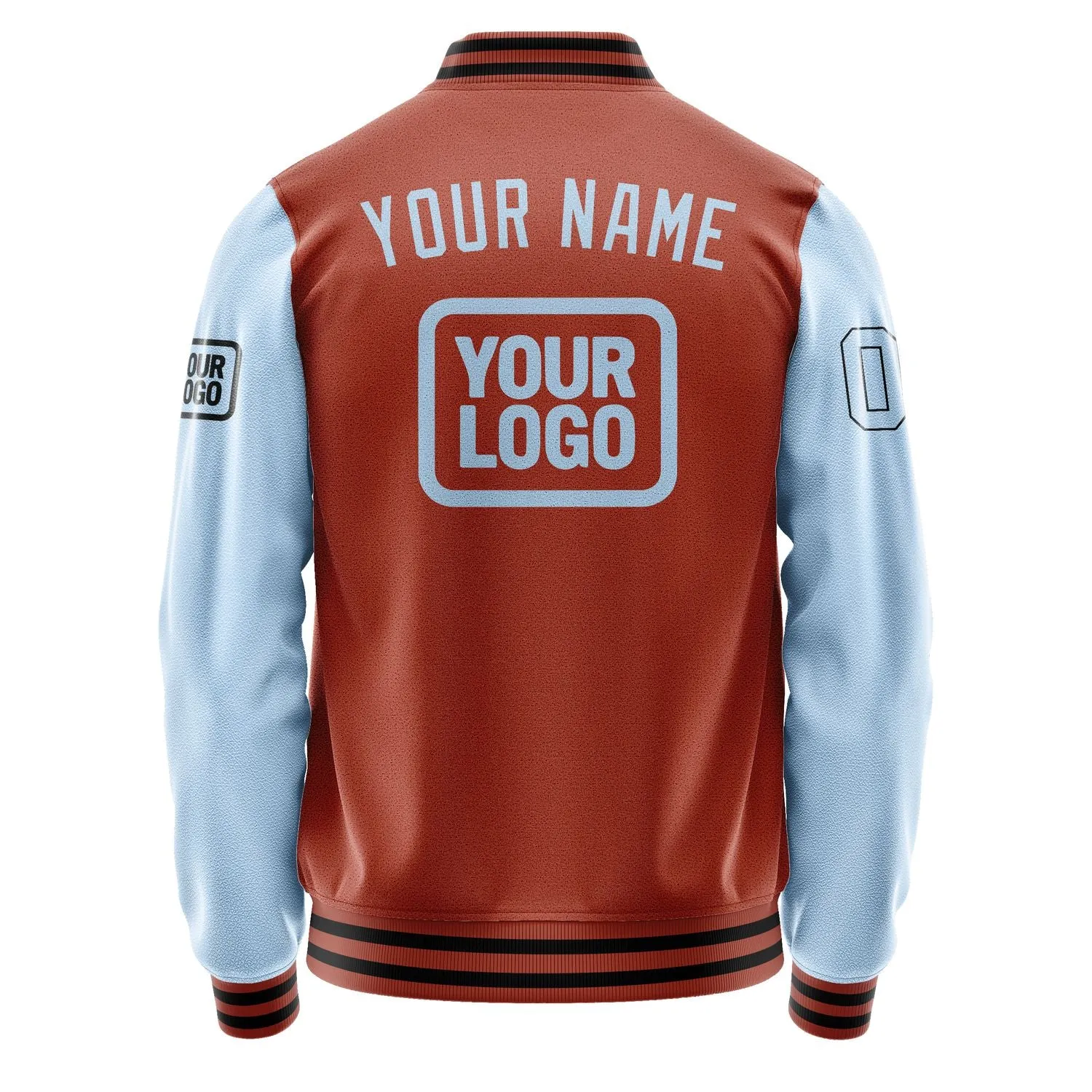 Custom Coral Red Light Blue Jacket sold by Tailorly product image thumbnail 4
