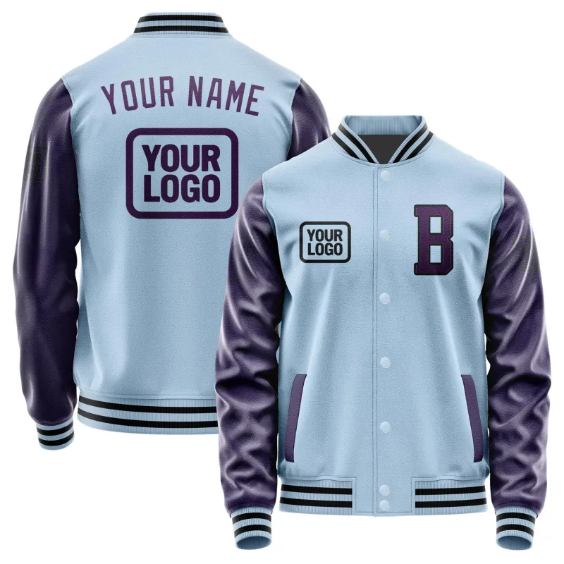 Custom Light Blue Purple Jacket sold by Tailorly