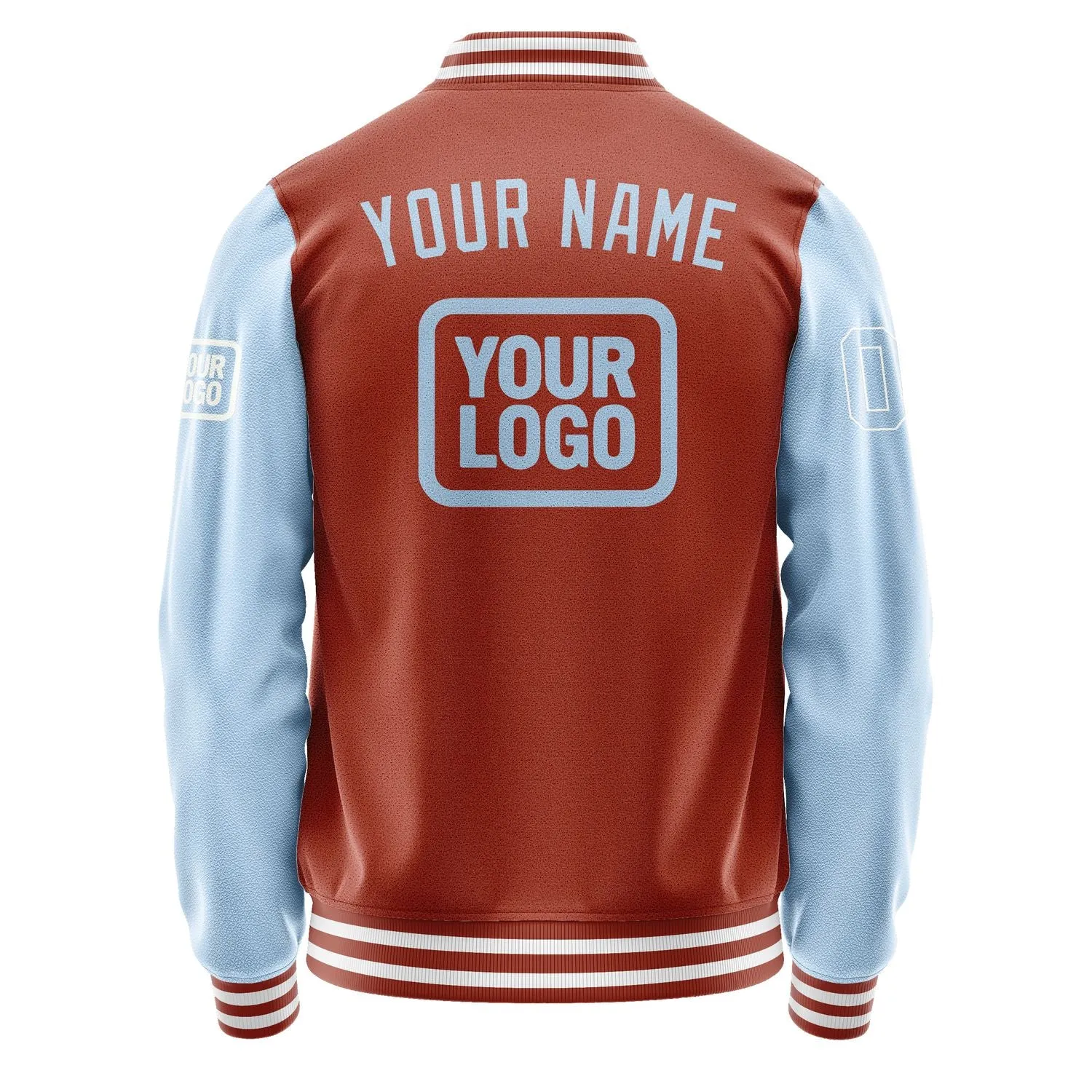 Custom Coral Red Light Blue Jacket sold by Tailorly product image thumbnail 4