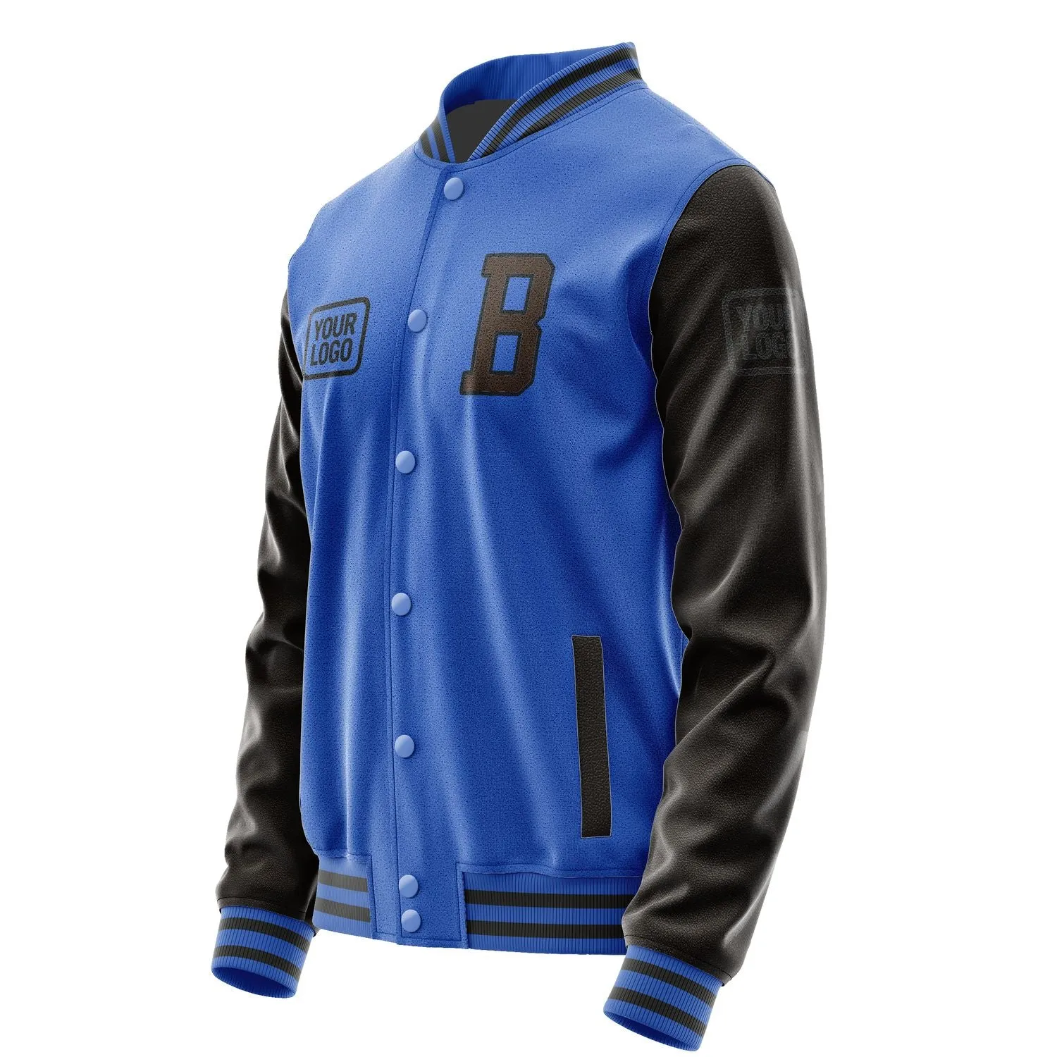 Custom Sky Blue Brown Jacket sold by Tailorly product image thumbnail 3