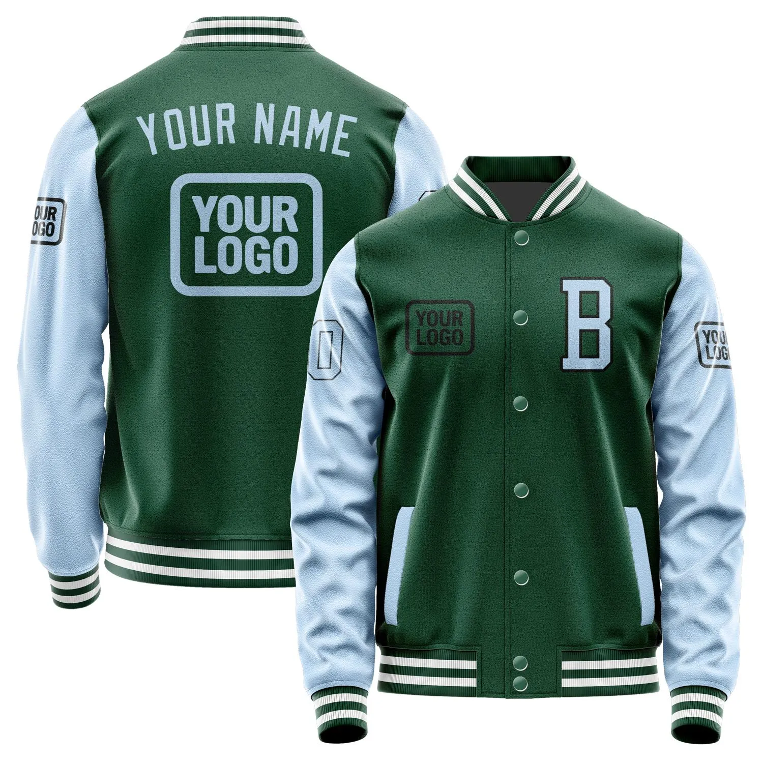 Custom Green Light Blue Jacket sold by Tailorly