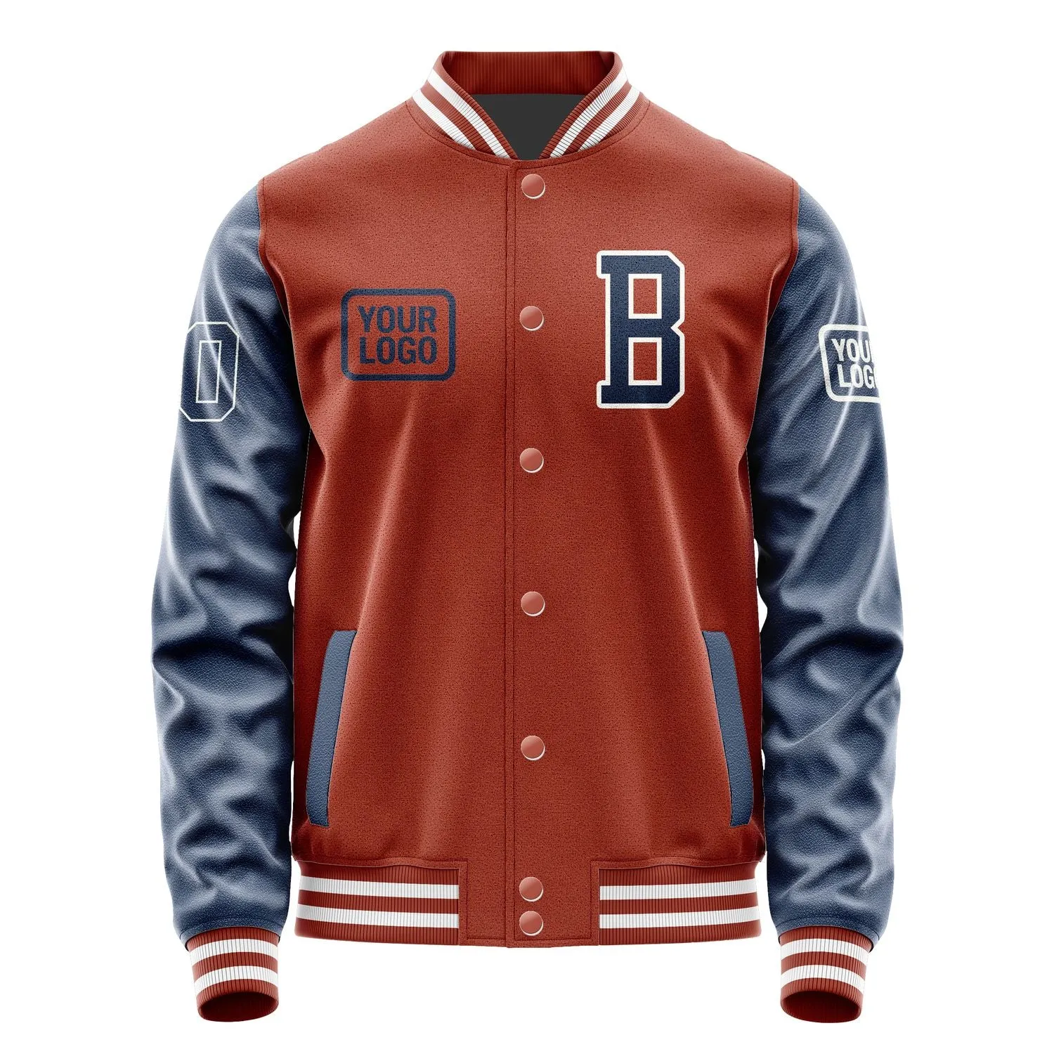 Custom Coral Red Blue Jacket sold by Tailorly product image thumbnail 2