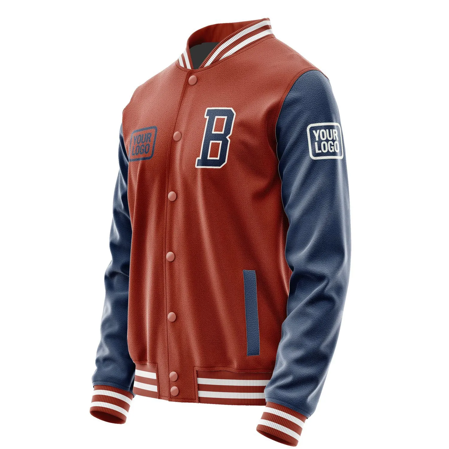 Custom Coral Red Blue Jacket sold by Tailorly product image thumbnail 3
