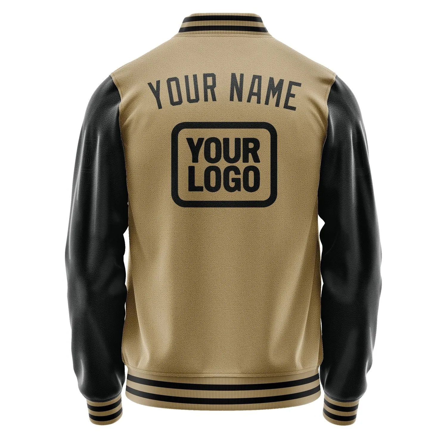 Custom Light Khaki Black Jacket sold by Tailorly product image thumbnail 4