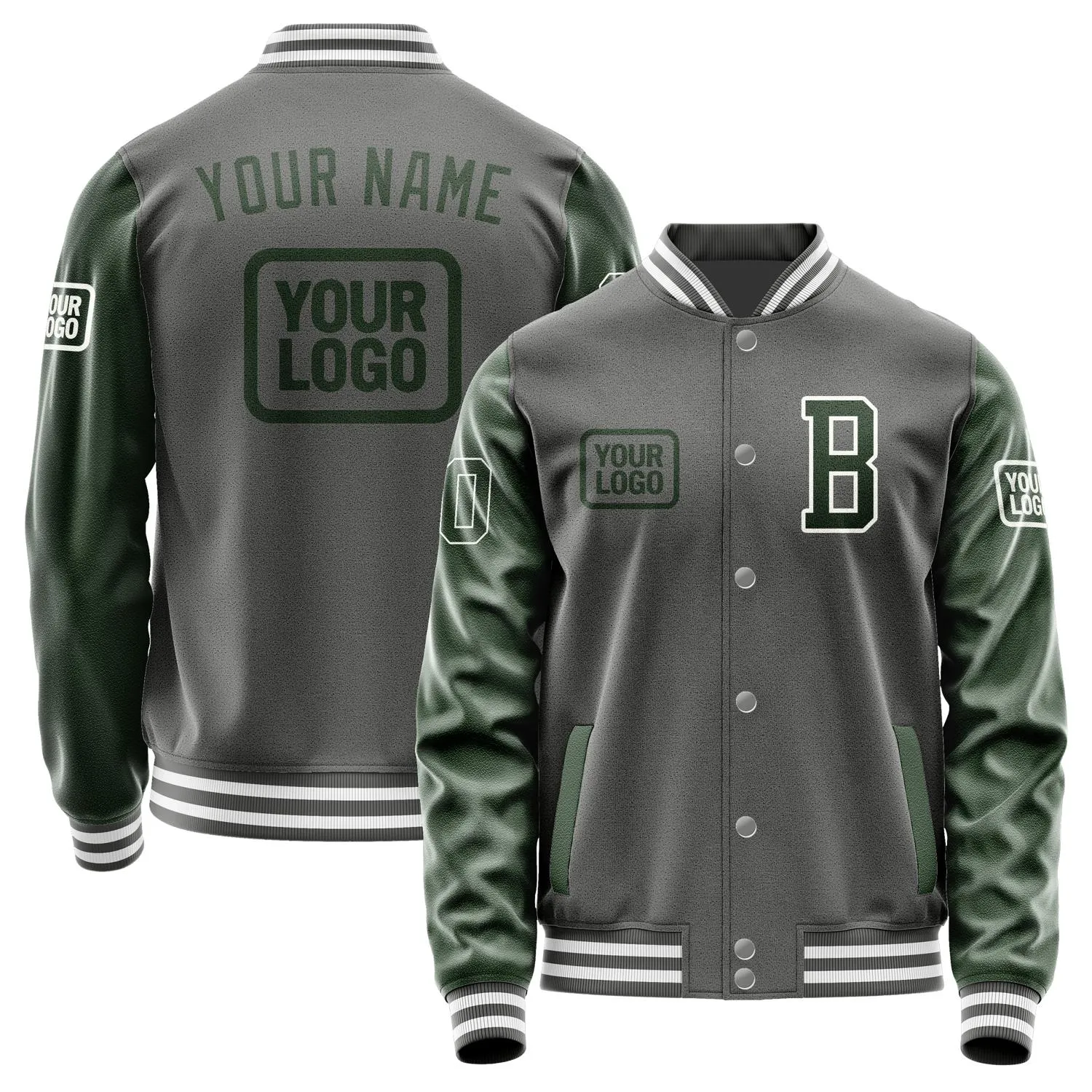 Custom Dark Grey Dark Green Jacket sold by Tailorly