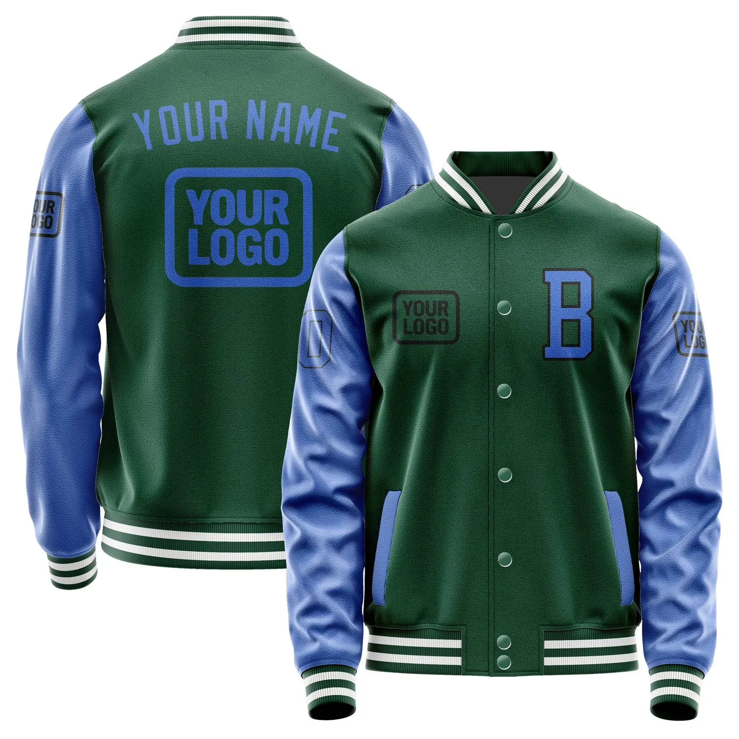 Custom Green Sky Blue Jacket sold by Tailorly