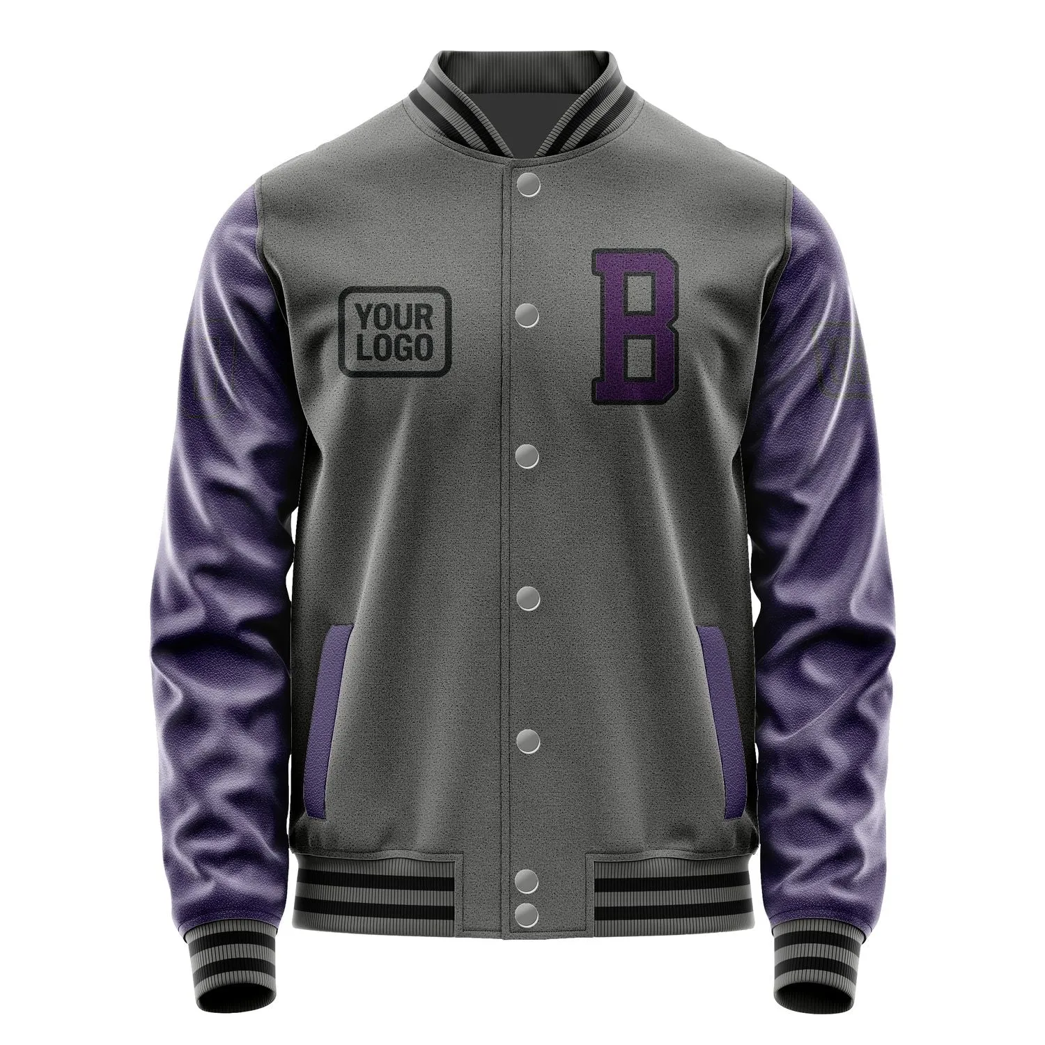 Custom Dark Grey Purple Jacket sold by Tailorly product image thumbnail 2