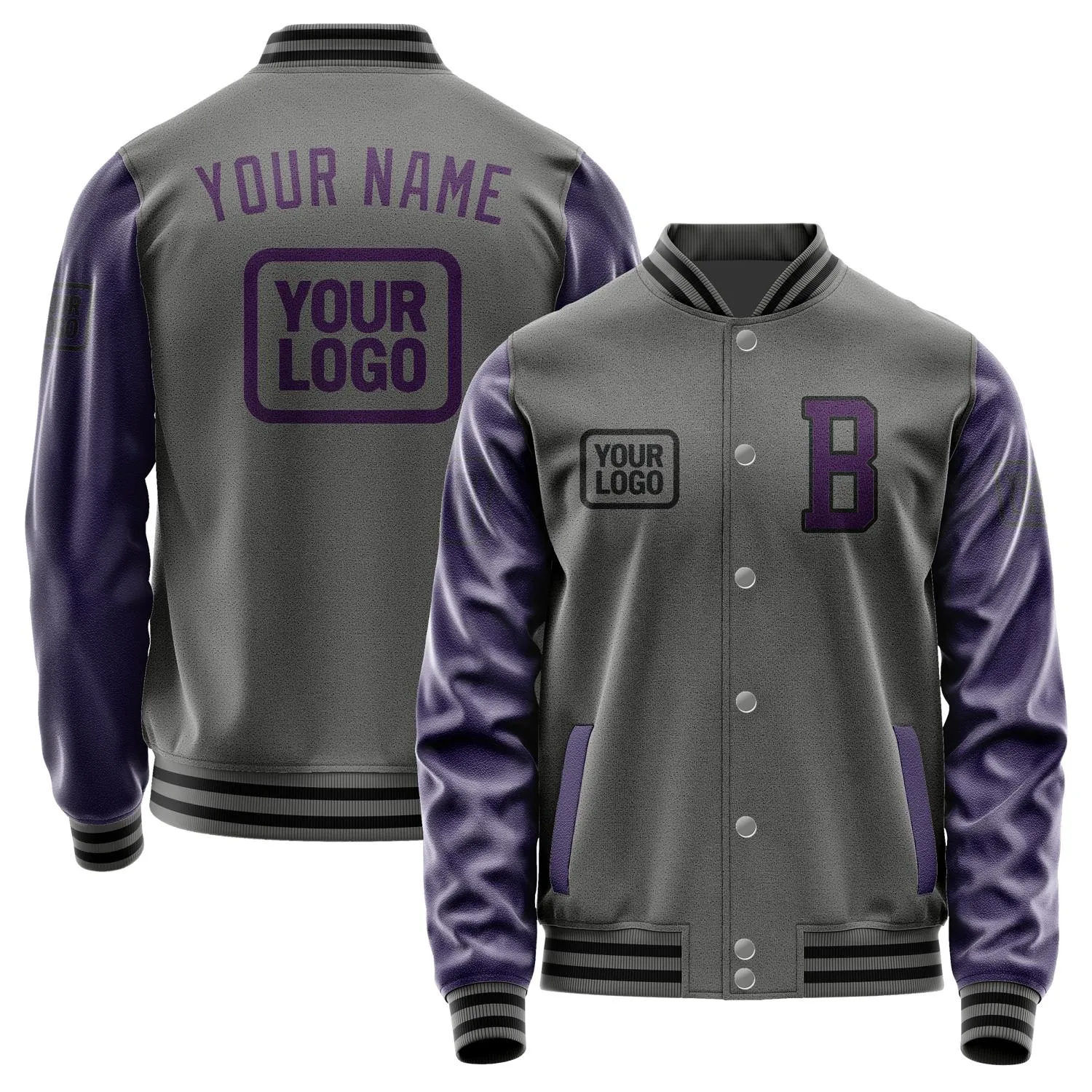 Custom Dark Grey Purple Jacket sold by Tailorly