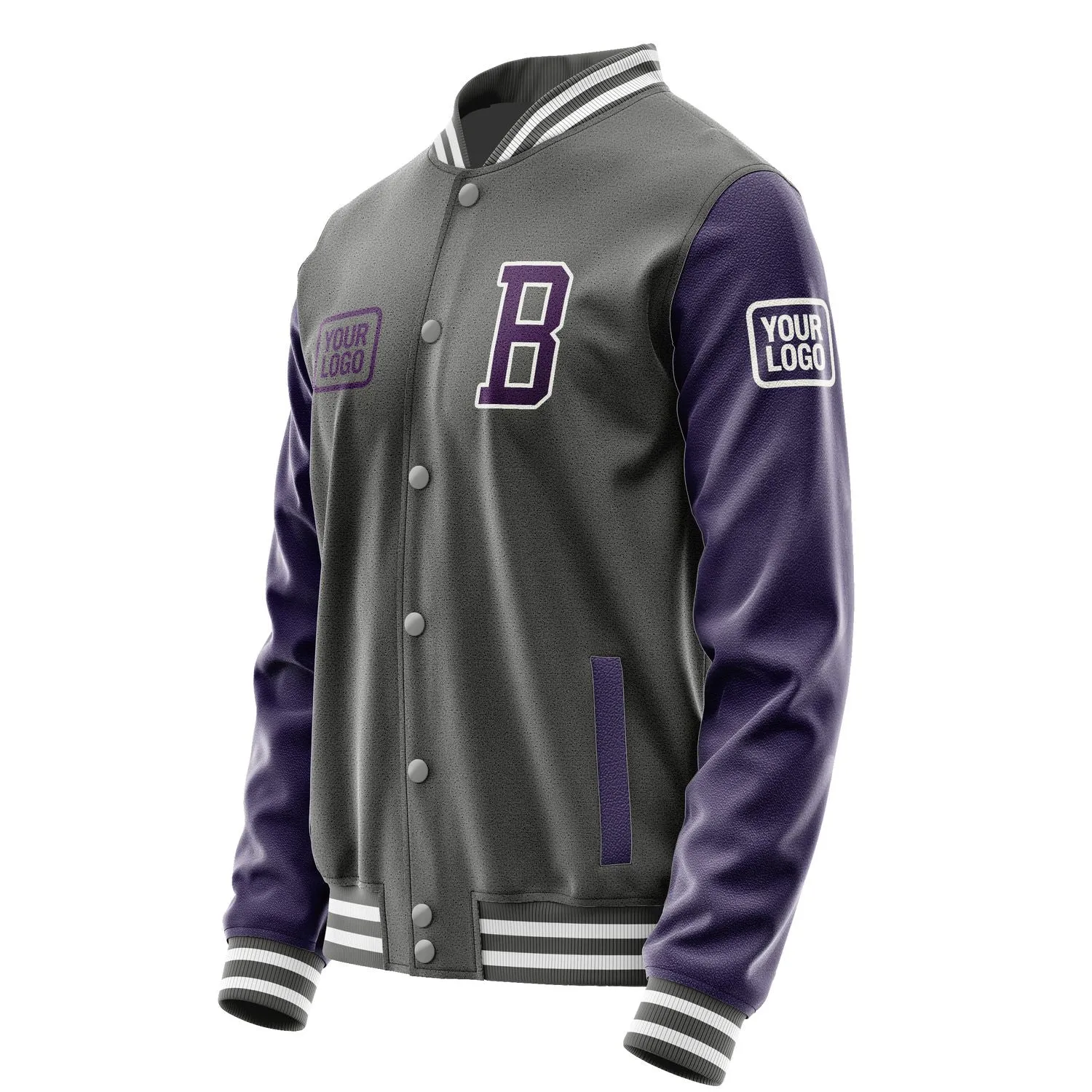 Custom Dark Grey Purple Jacket sold by Tailorly product image thumbnail 3