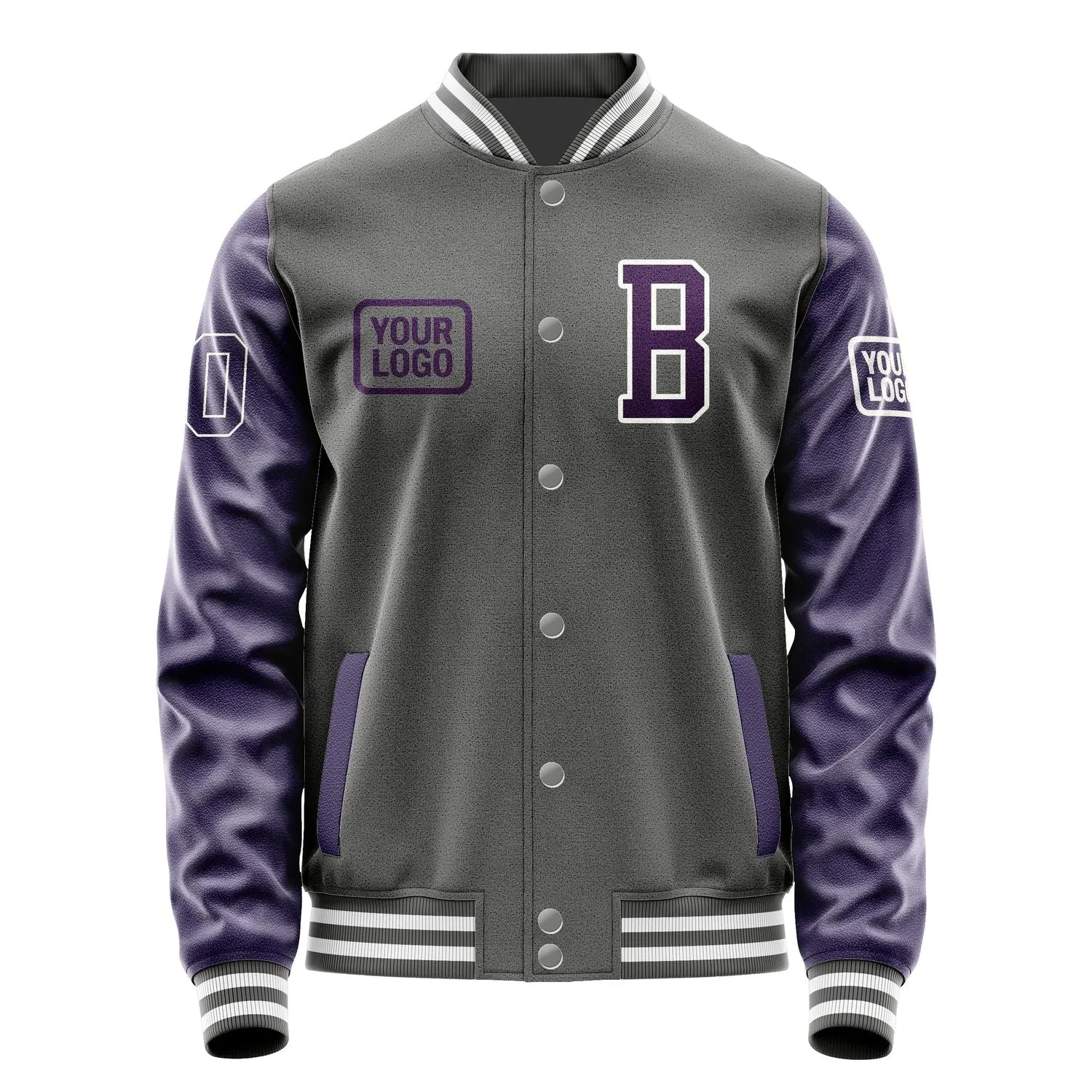 Custom Dark Grey Purple Jacket sold by Tailorly product image thumbnail 2
