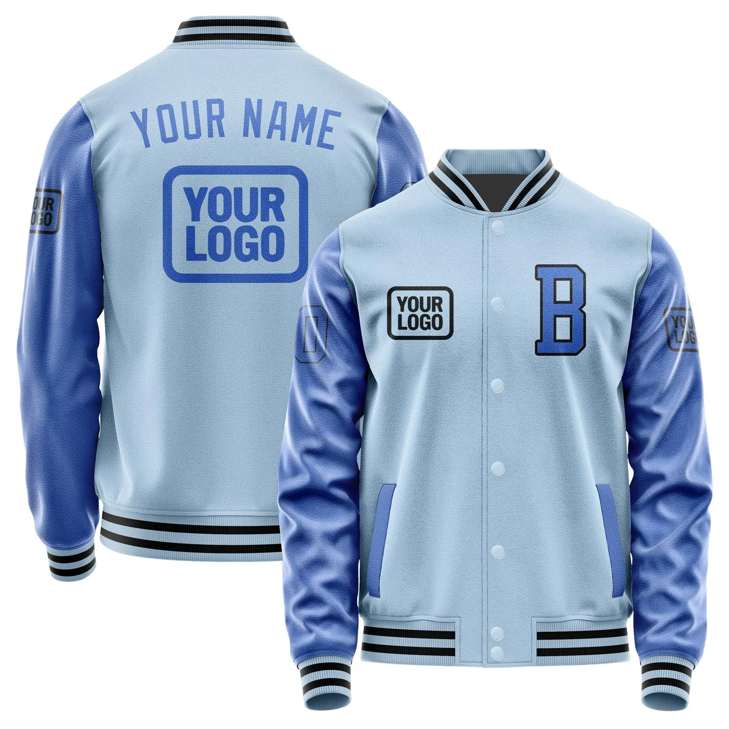 Custom Light Blue Sky Blue Jacket sold by Tailorly