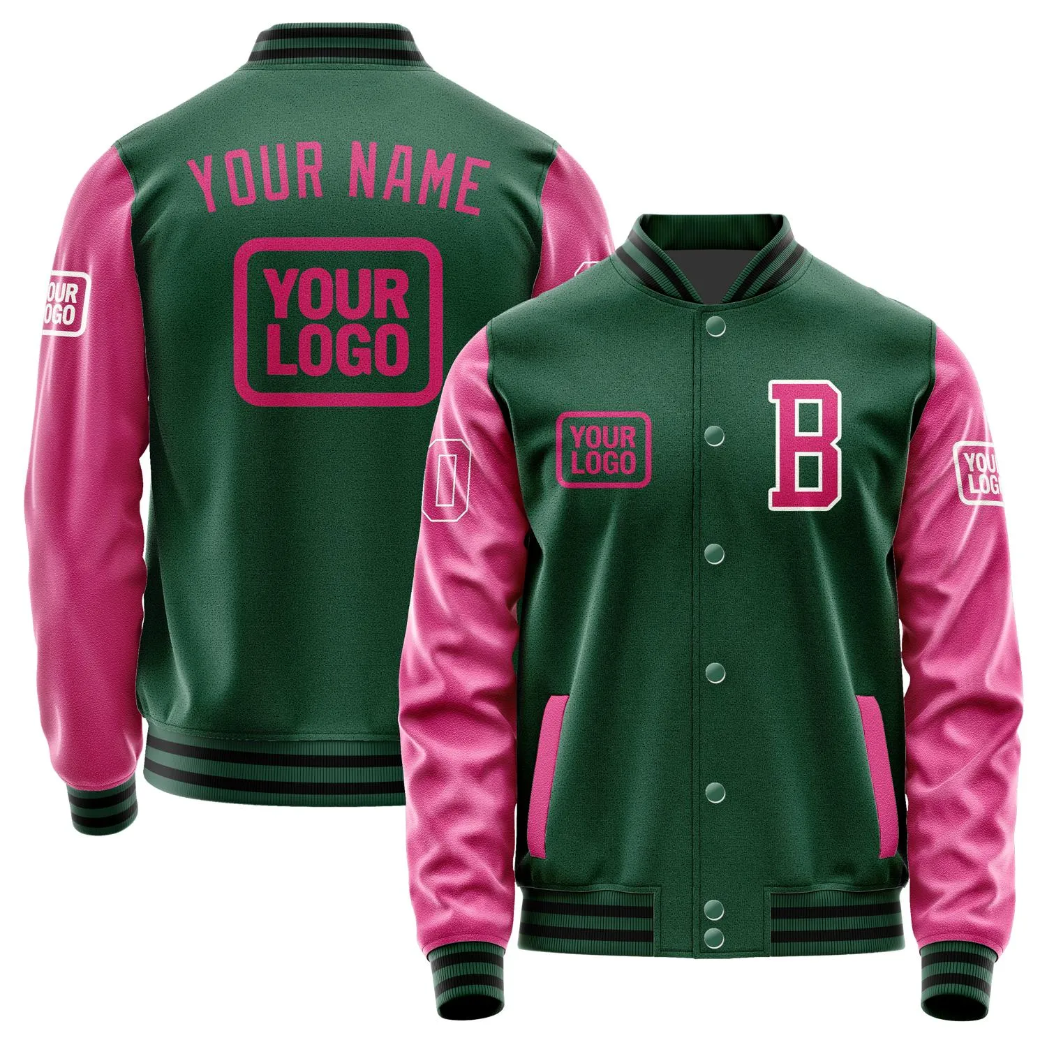 Custom Green Pink Jacket sold by Tailorly