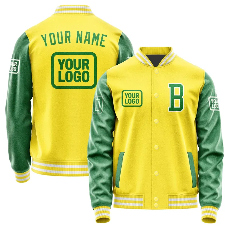 Custom Light Yellow Emerald Green Jacket sold by Tailorly