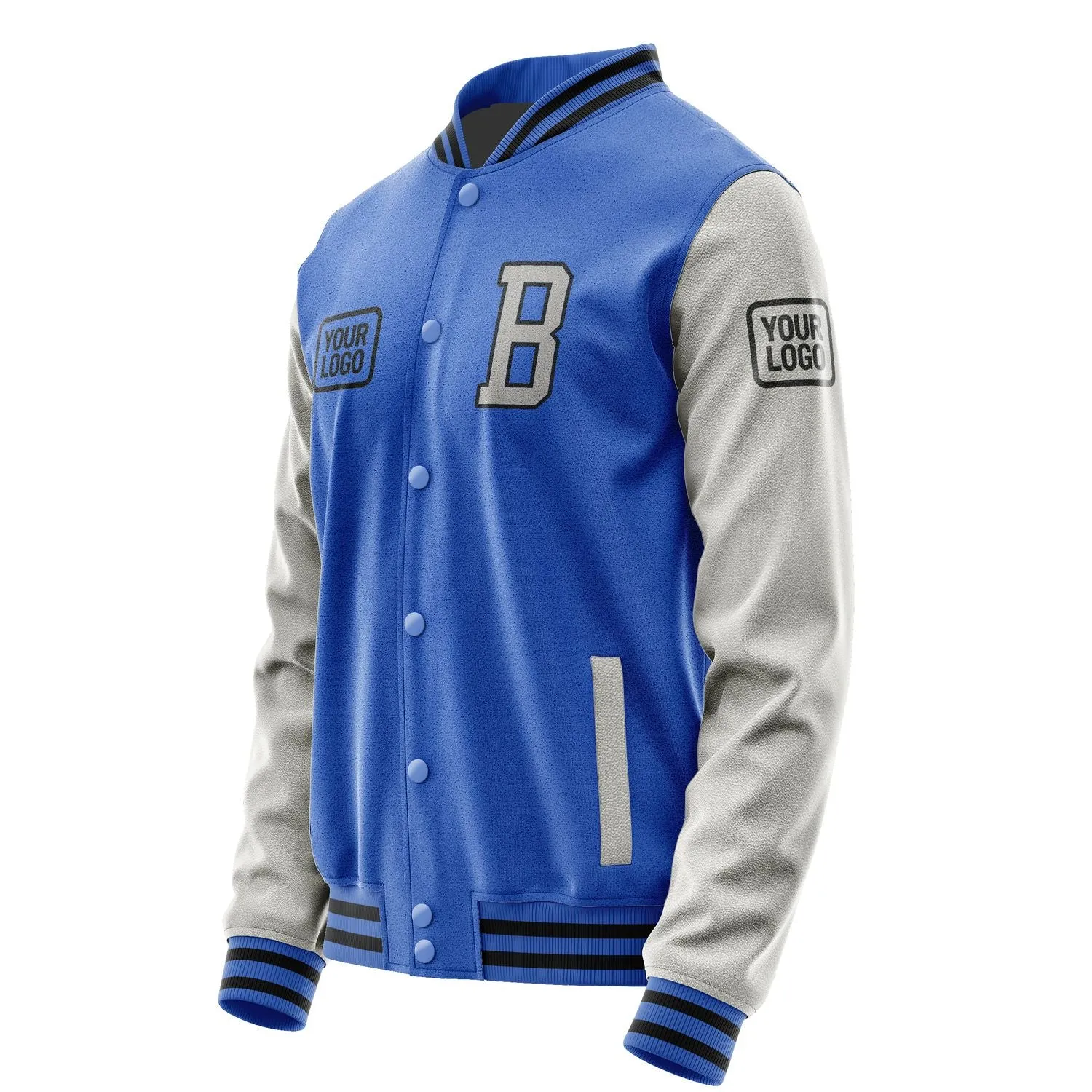 Custom Sky Blue Gray Jacket sold by Tailorly product image thumbnail 3