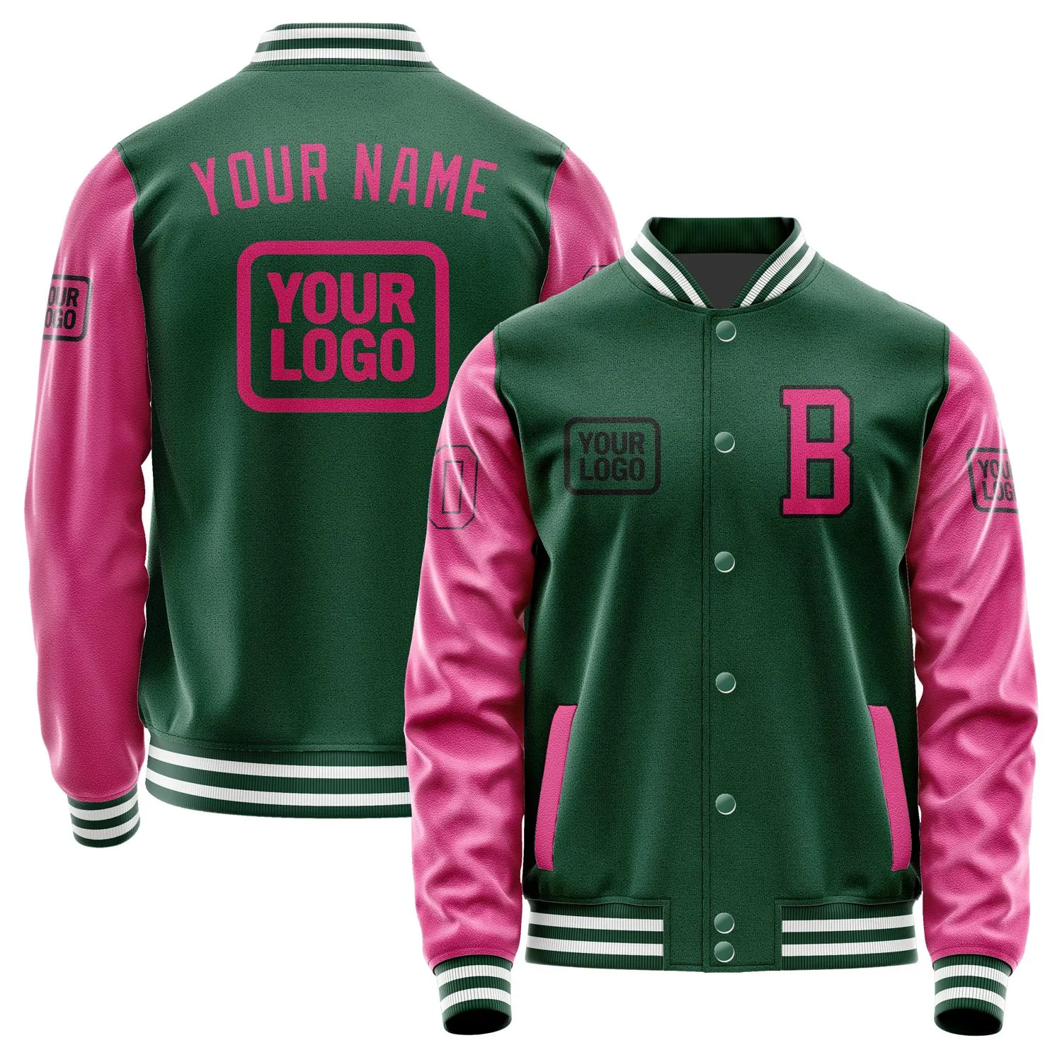 Custom Green Pink Jacket sold by Tailorly