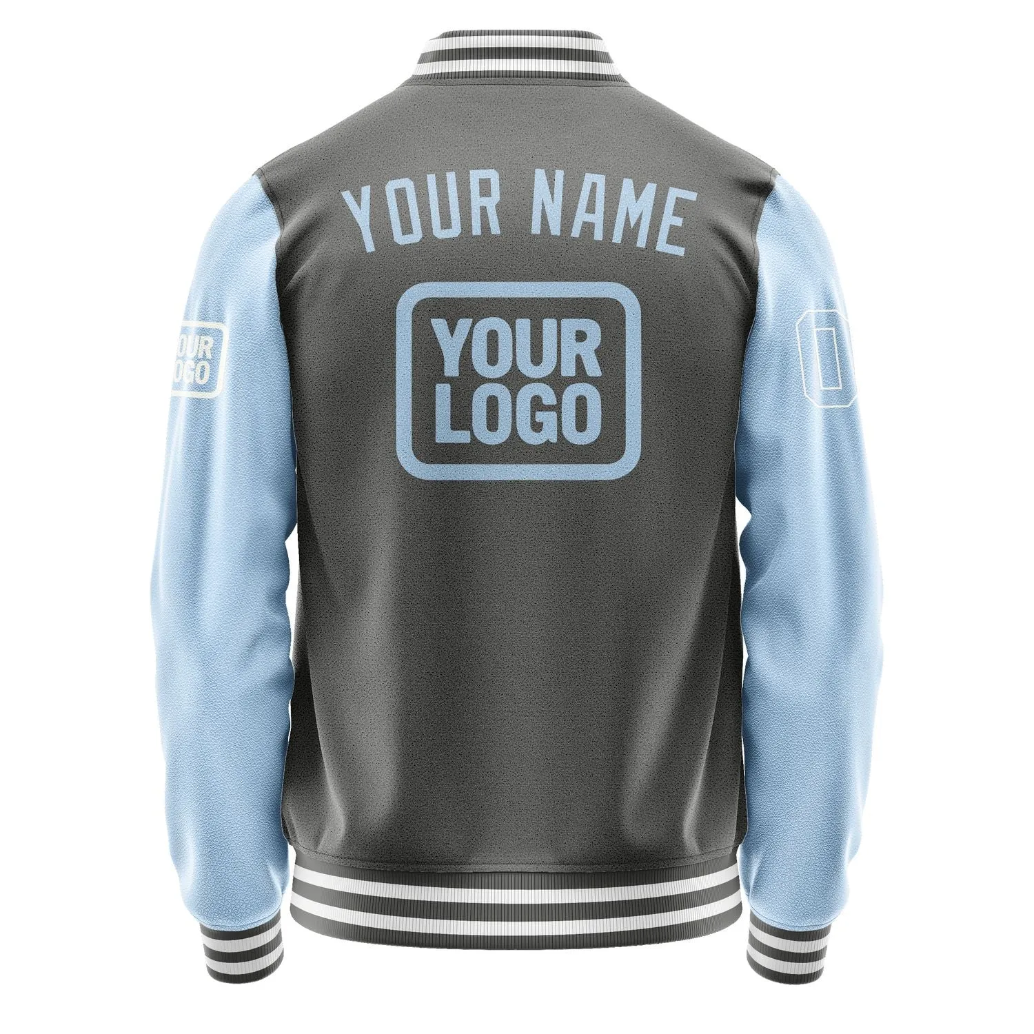 Custom Dark Grey Light Blue Jacket sold by Tailorly product image thumbnail 4