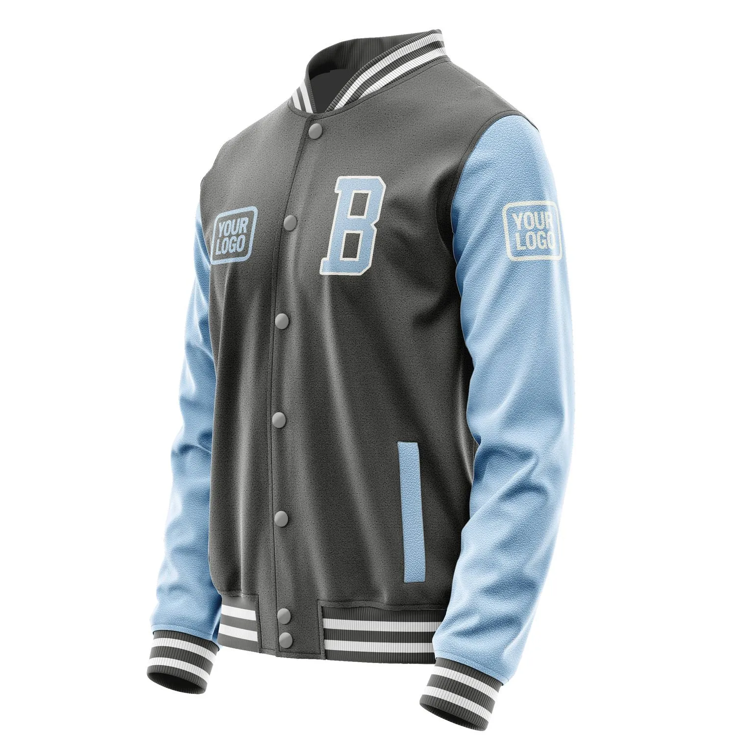 Custom Dark Grey Light Blue Jacket sold by Tailorly product image thumbnail 3