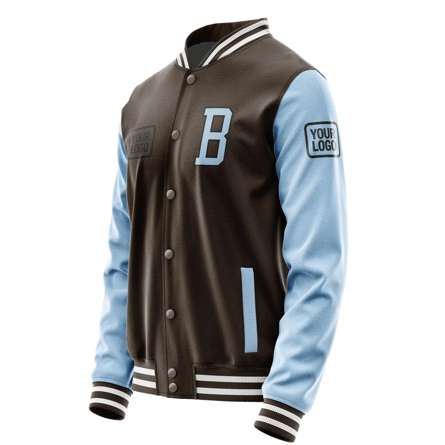 Custom Brown Light Blue Jacket sold by Tailorly product image thumbnail 3