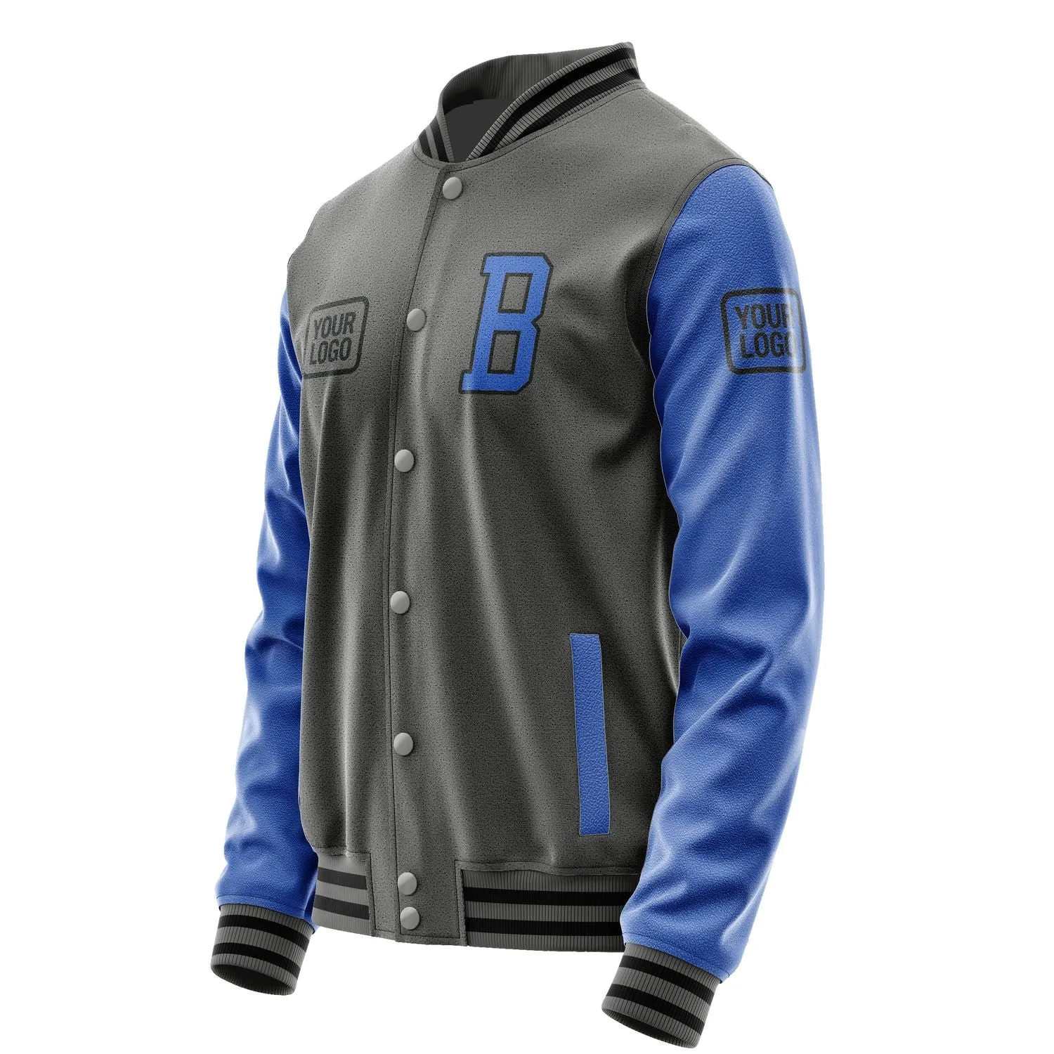 Custom Dark Grey Sky Blue Jacket sold by Tailorly product image thumbnail 3