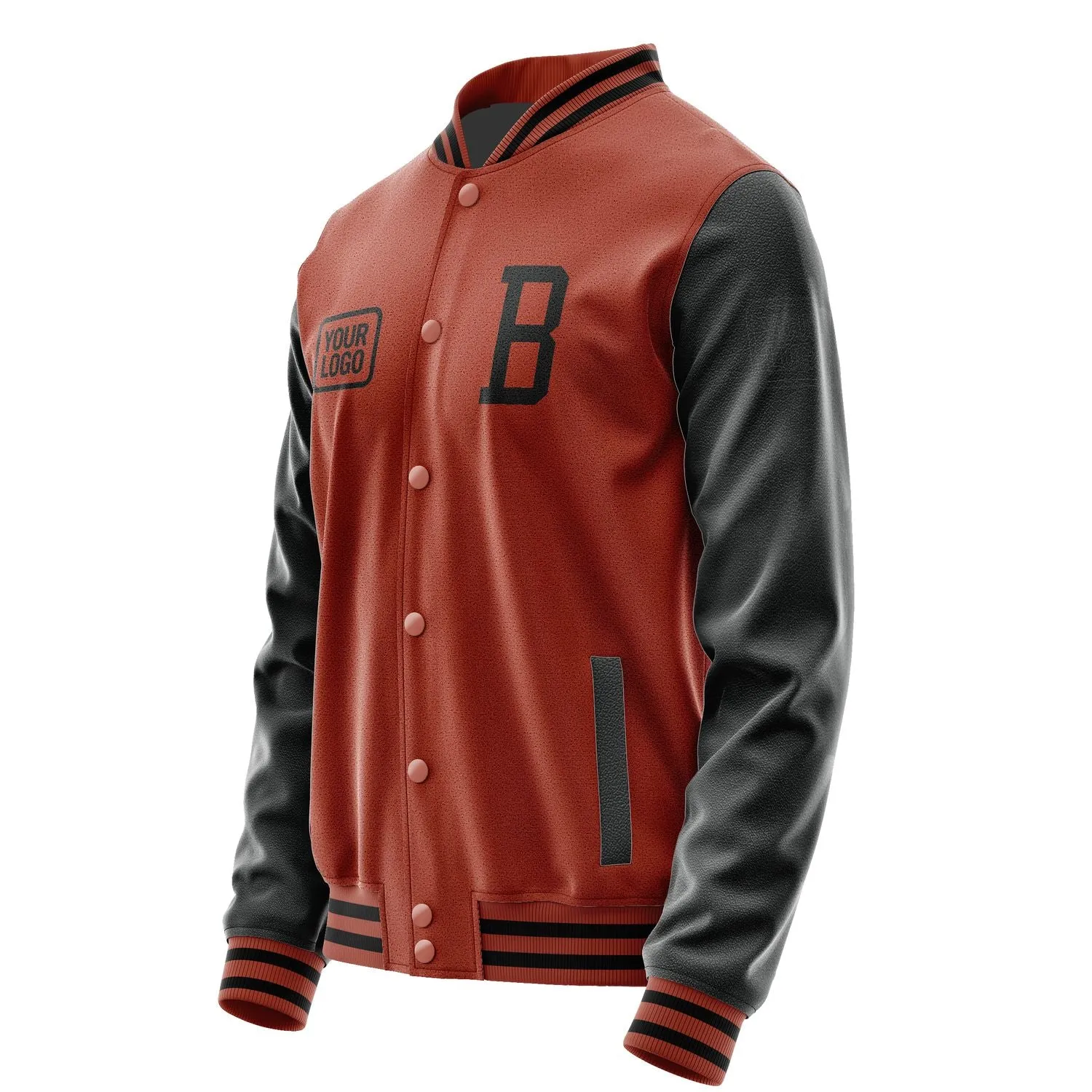 Custom Coral Red Black Jacket sold by Tailorly product image thumbnail 3