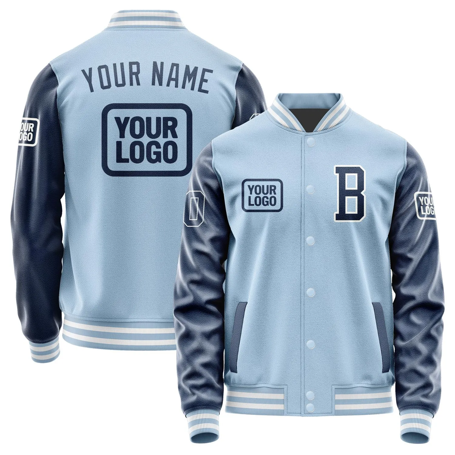 Custom Light Blue Blue Jacket sold by Tailorly