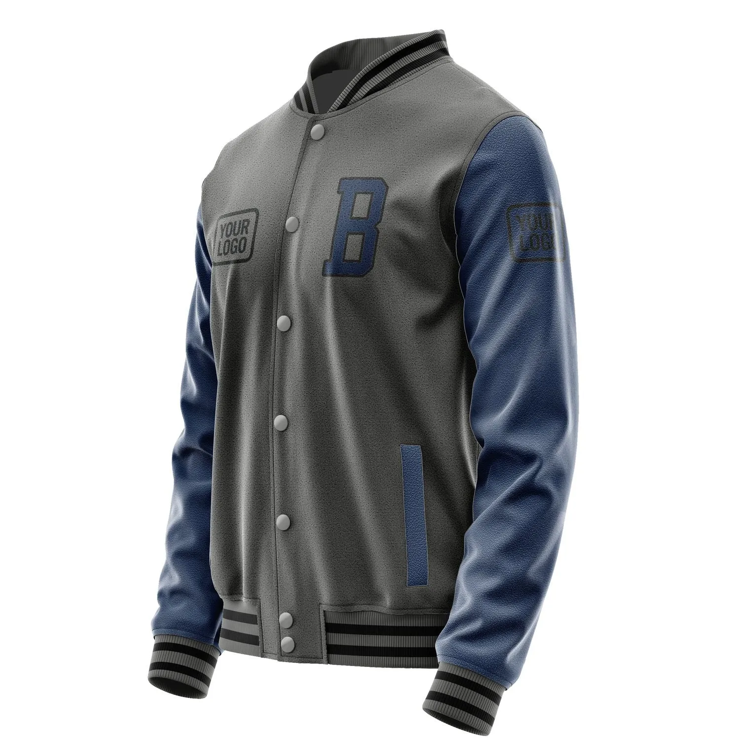 Custom Dark Grey Blue Jacket sold by Tailorly product image thumbnail 3
