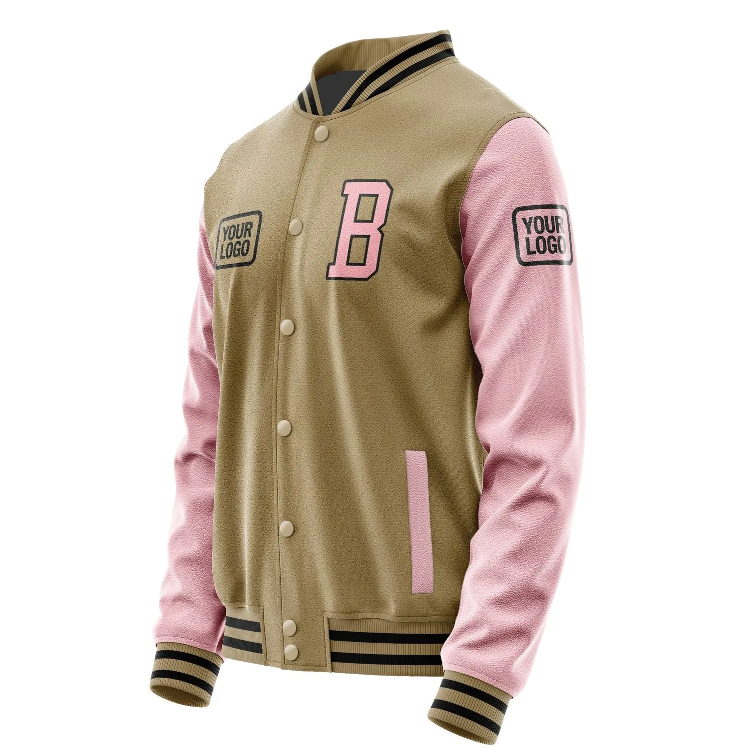 Custom Light Khaki Light Pink Jacket sold by Tailorly product image thumbnail 3
