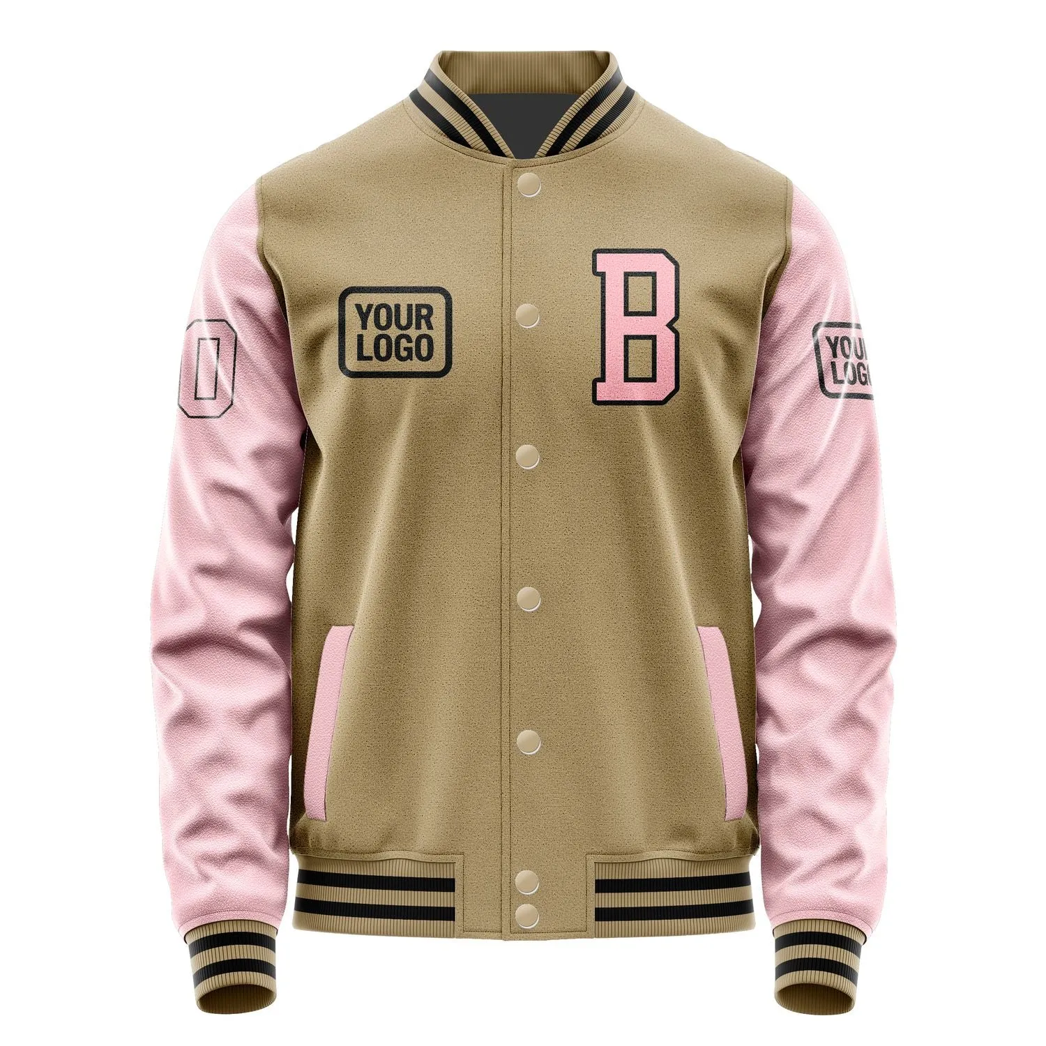 Custom Light Khaki Light Pink Jacket sold by Tailorly product image thumbnail 2