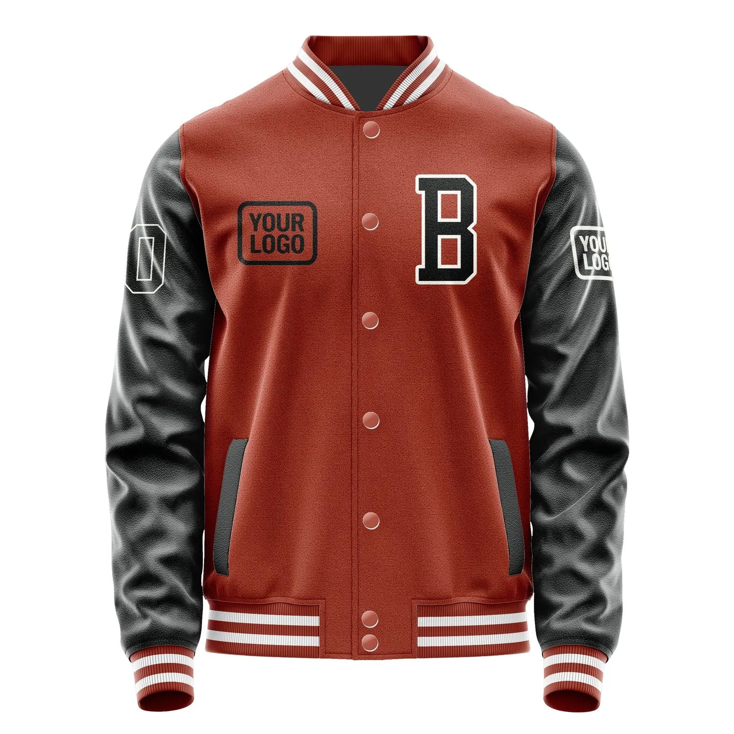 Custom Coral Red Black Jacket sold by Tailorly product image thumbnail 2