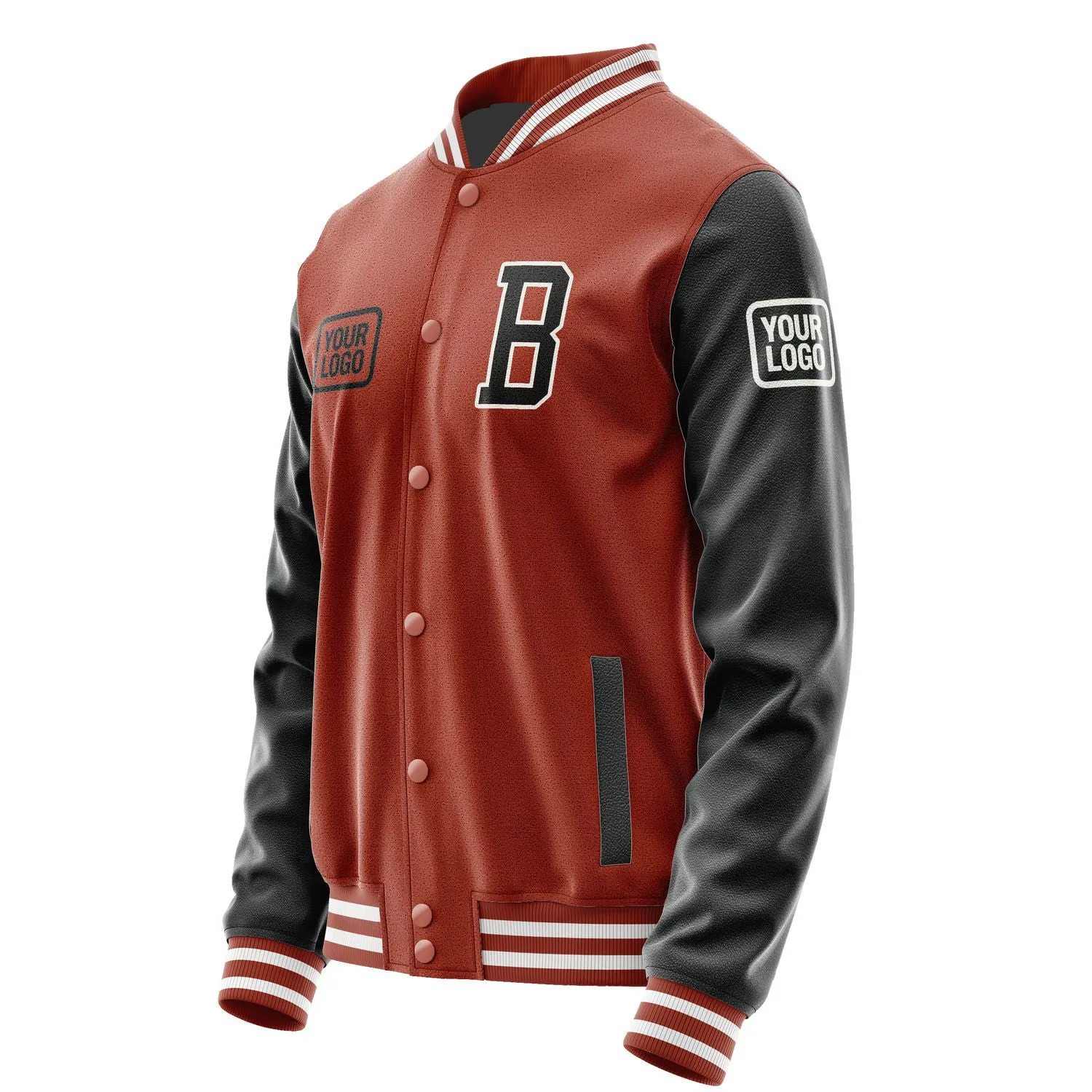 Custom Coral Red Black Jacket sold by Tailorly product image thumbnail 3