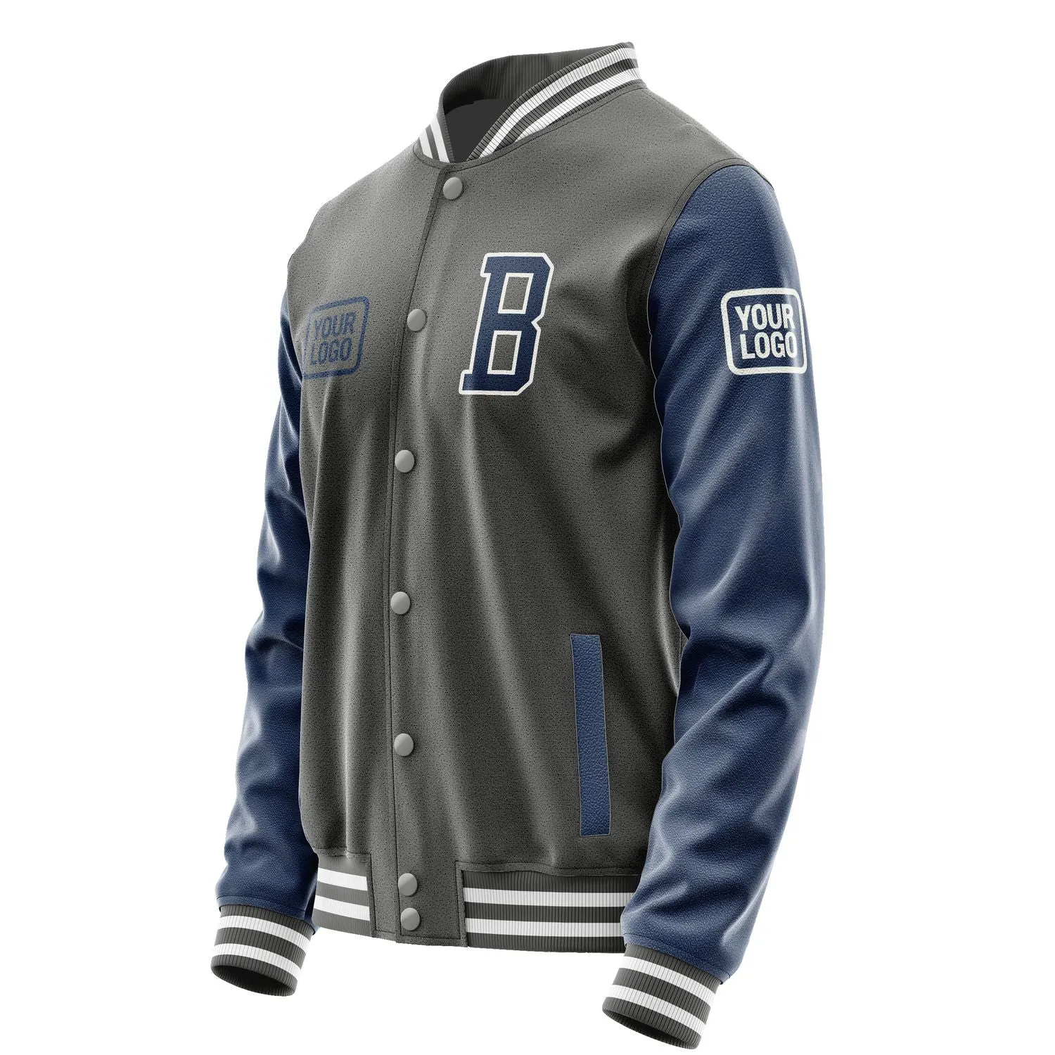 Custom Dark Grey Blue Jacket sold by Tailorly product image thumbnail 3