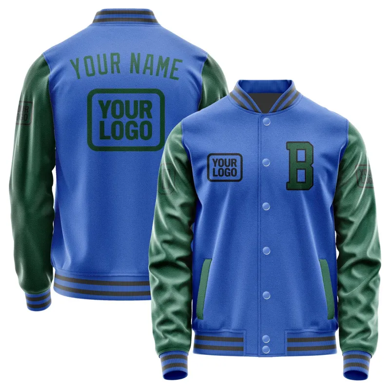 Custom Sky Blue Green Jacket sold by Tailorly