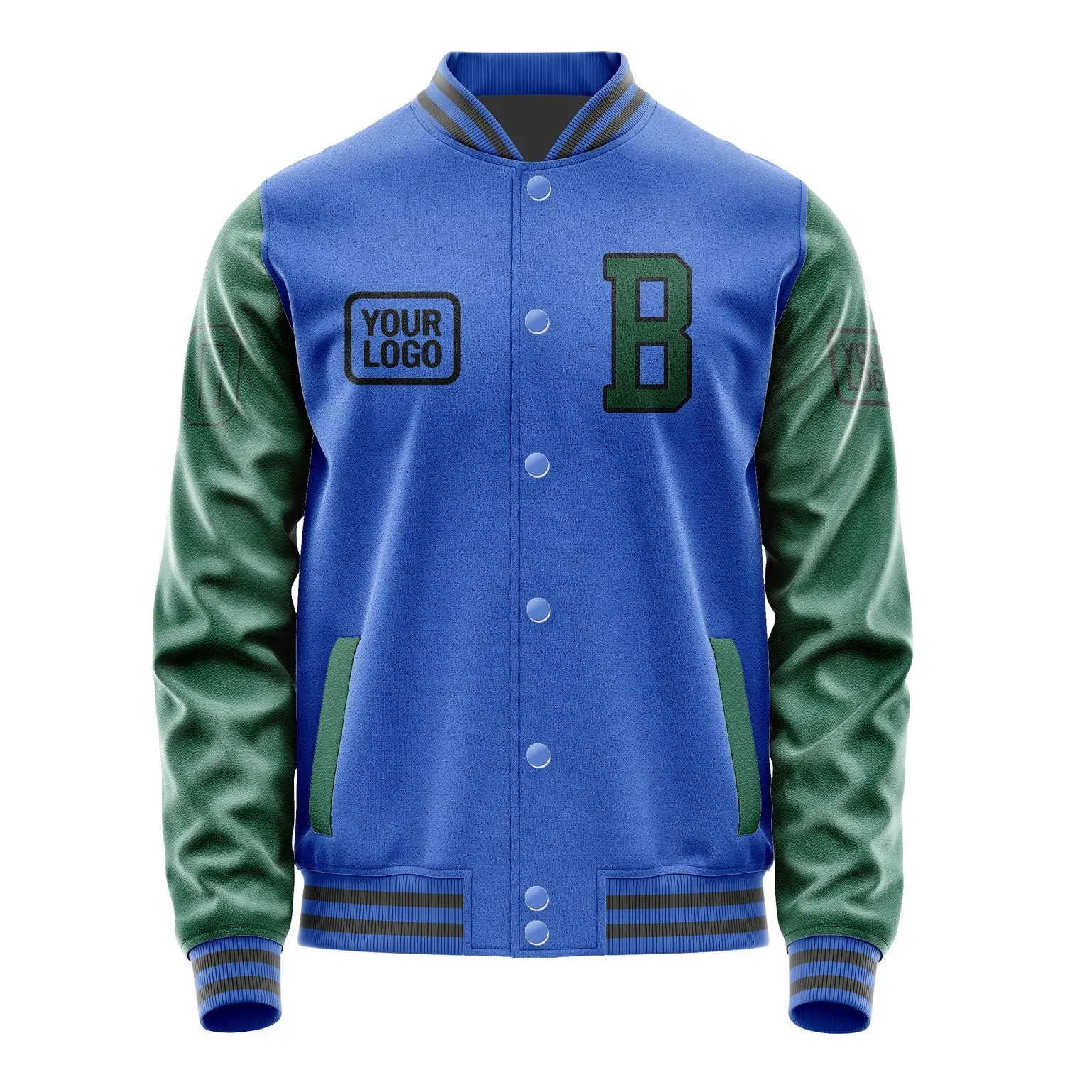 Custom Sky Blue Green Jacket sold by Tailorly product image thumbnail 2