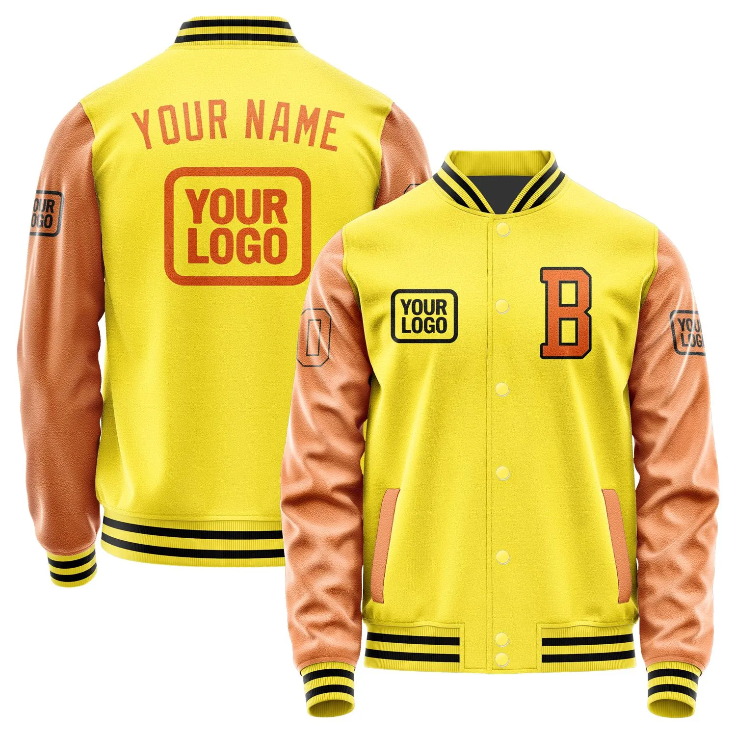 Custom Light Yellow Orange Jacket sold by Tailorly