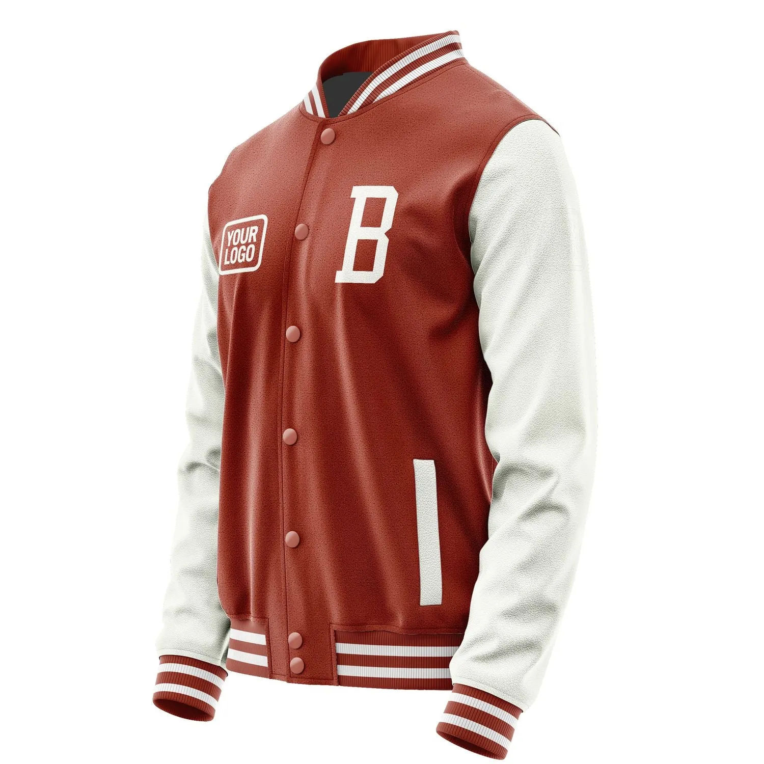Custom Coral Red White Jacket sold by Tailorly product image thumbnail 3