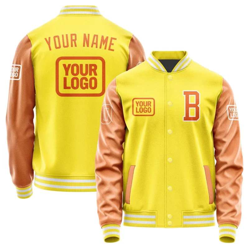Custom Light Yellow Orange Jacket sold by Tailorly