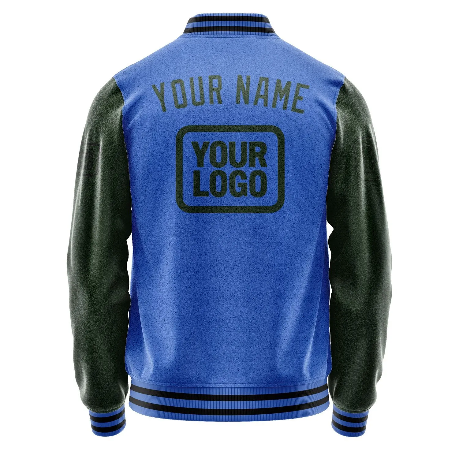 Custom Sky Blue Dark Green Jacket sold by Tailorly product image thumbnail 4