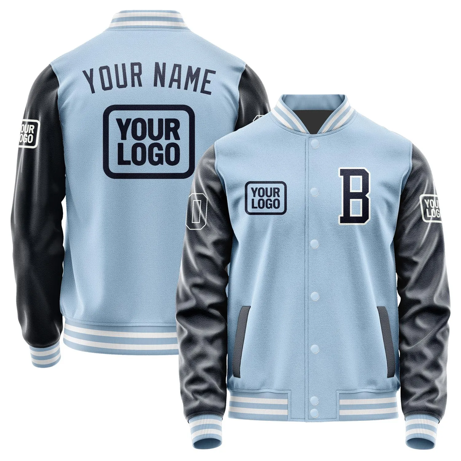 Custom Light Blue Navy Jacket sold by Tailorly