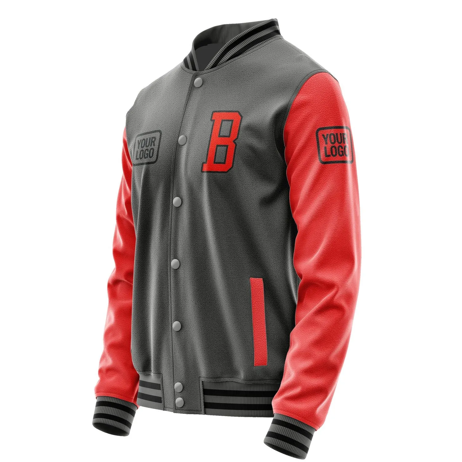 Custom Dark Grey Orange Red Jacket sold by Tailorly product image thumbnail 3