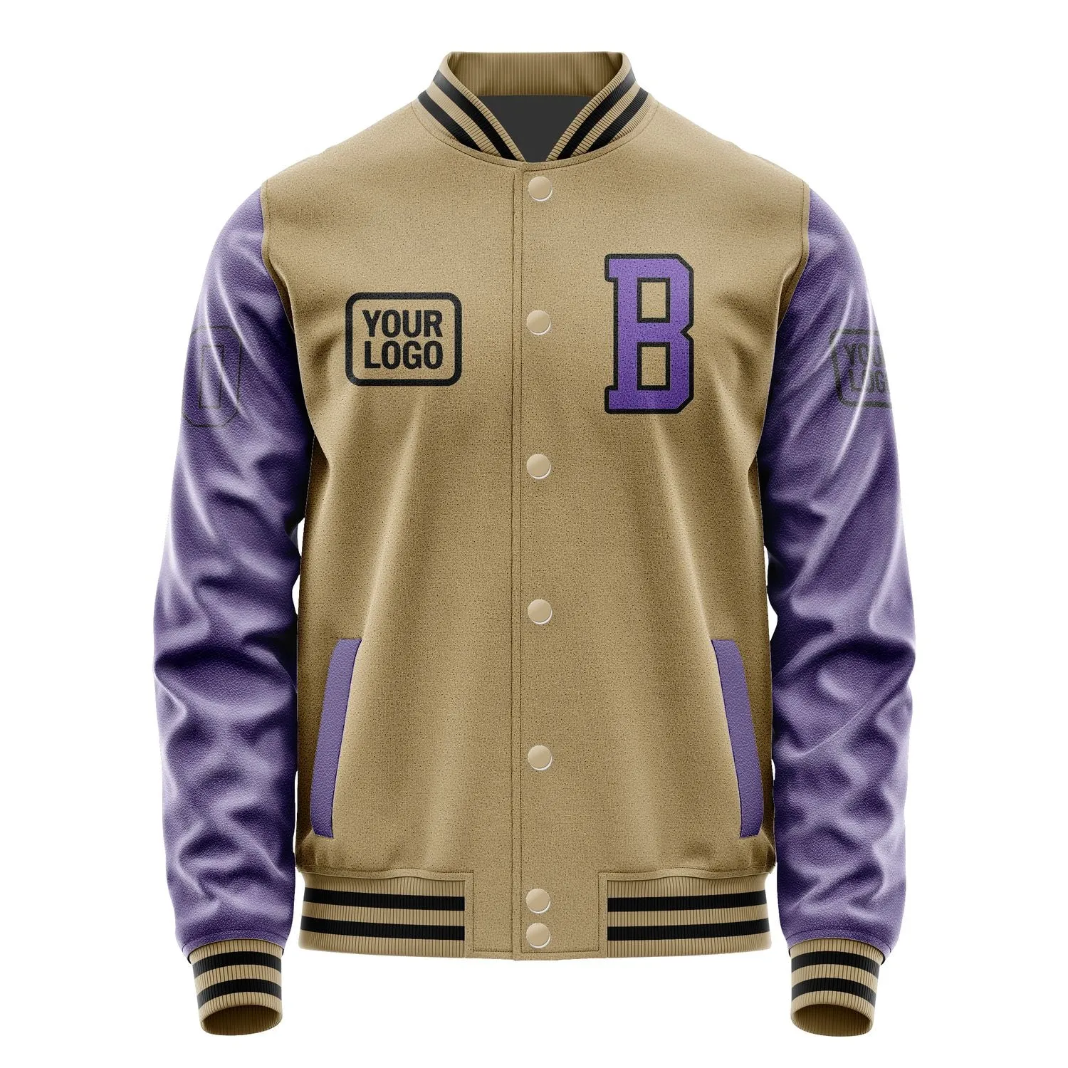 Custom Light Khaki Light Purple Jacket sold by Tailorly product image thumbnail 2